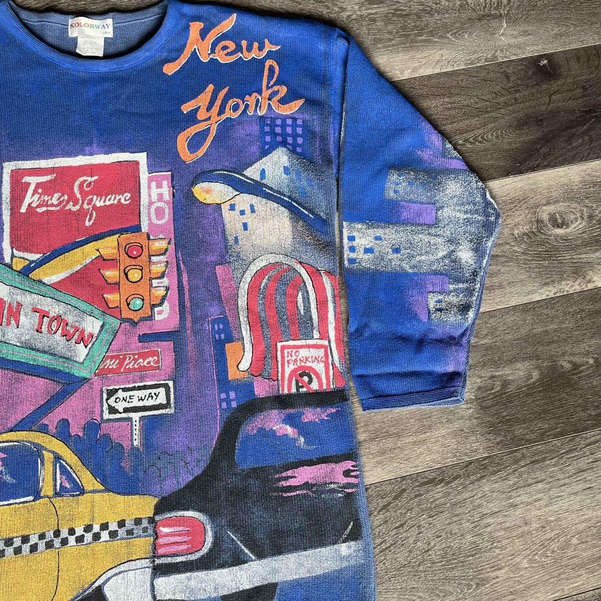 Vintage Vintage Y2K Kolorway USA New York City Hand Painted Pullover Size XL / US 12-14 / IT 48-50 - 4 Thumbnail