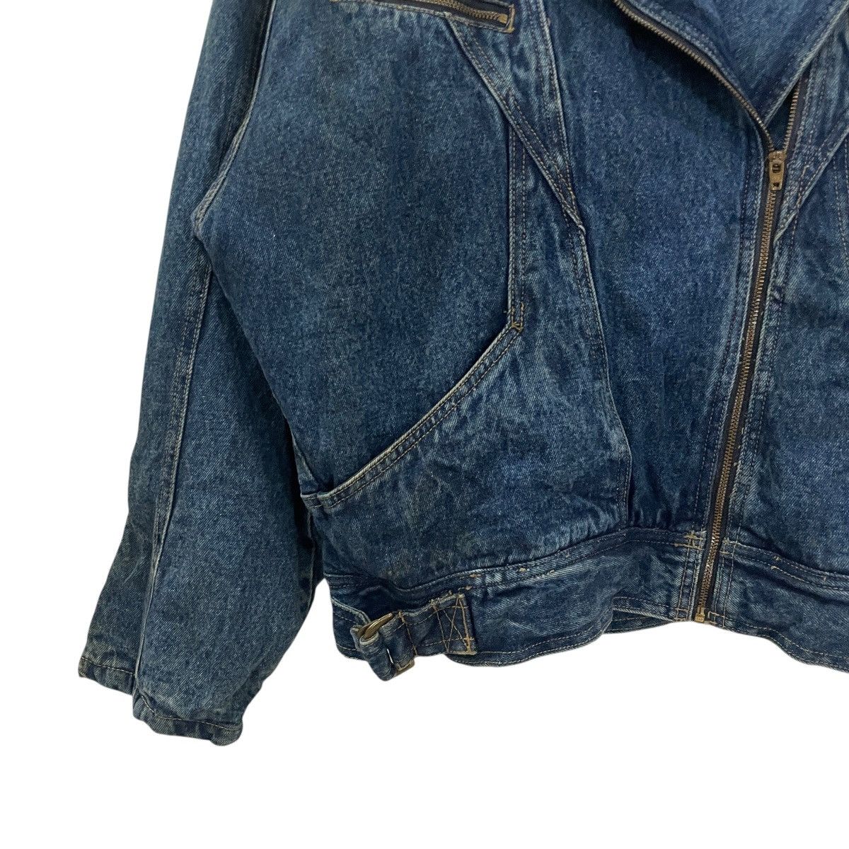 20471120 Vintage 90s Magic Square Bikers Denim Jacket Size US L / EU 52-54 / 3 - 3 Thumbnail
