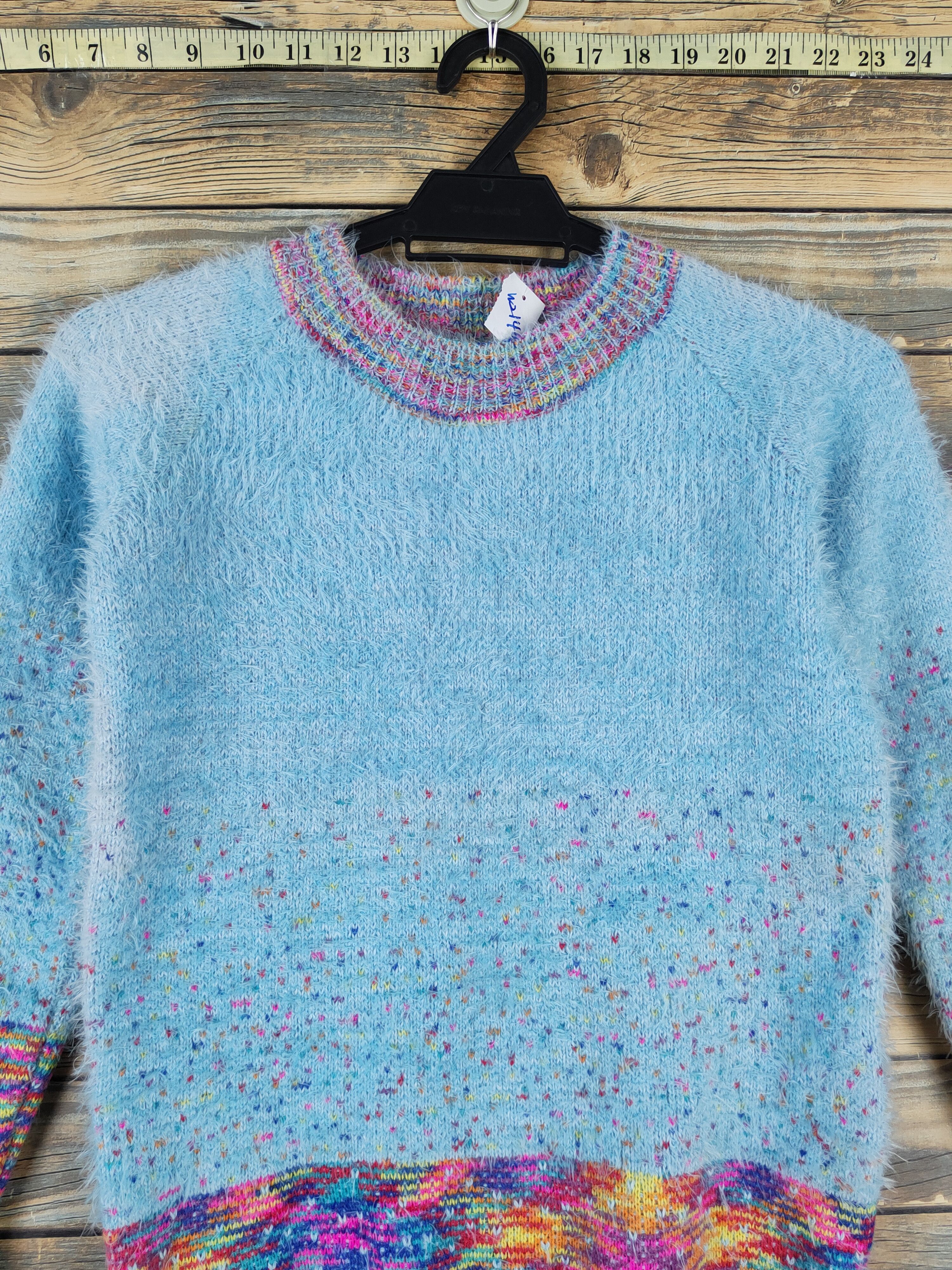 Japanese Brand × Vintage Japanese Brand Blue Shag Shaggy Fur Mohair Knitwear #W2146 Size S / US 4 / IT 40 - 2 Thumbnail