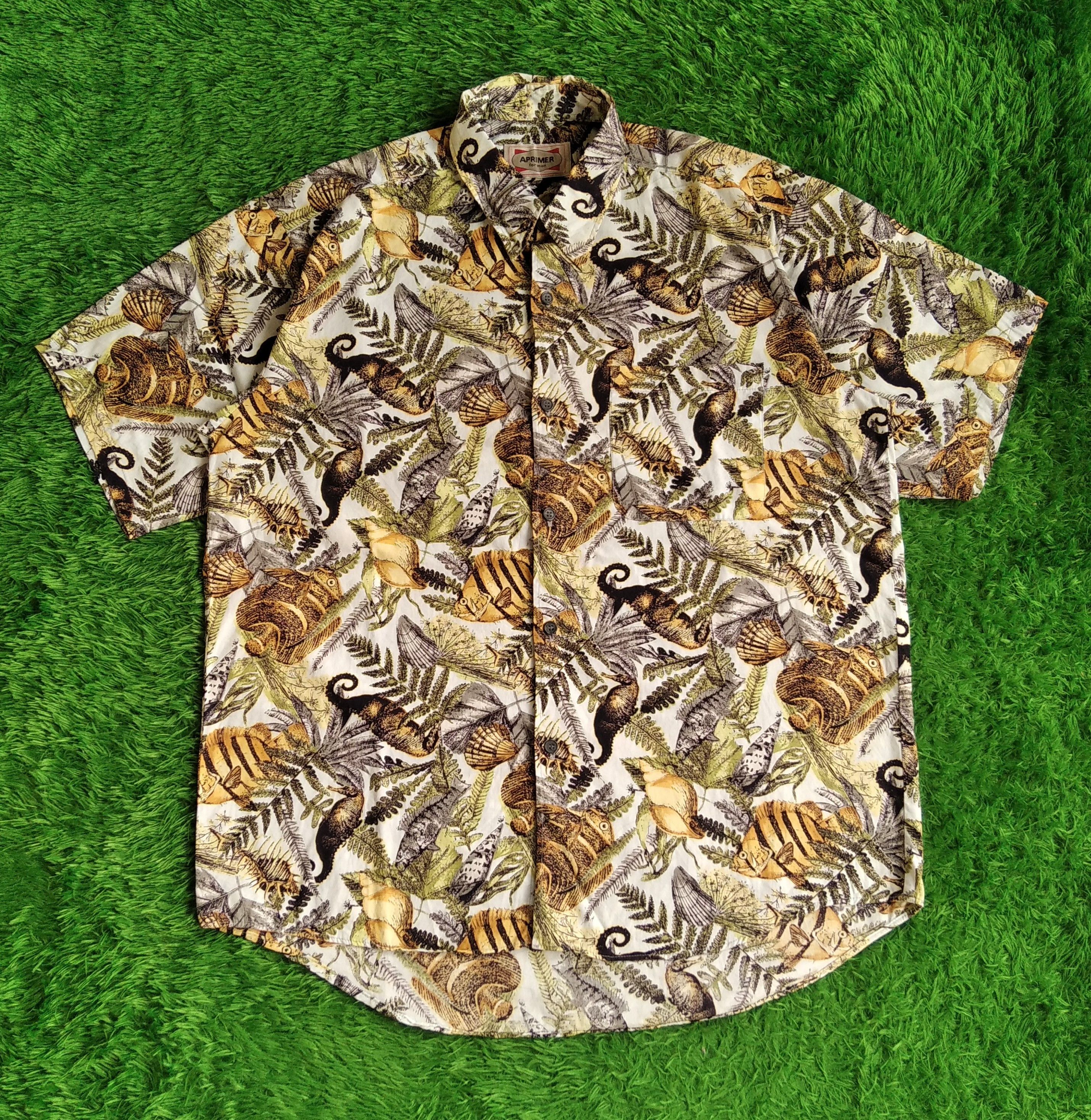 Other Vtg 80s Aprimer for men Floral hawaiian shirt Size US L / EU 52-54 / 3 - 3 Thumbnail