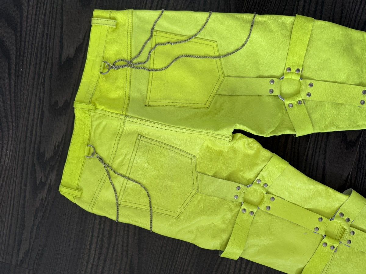Ev Bravado × Vlone × Who Decides War Ev Bravado LEATHER BONDAGE NEON GREEN Size US 30 / EU 46 - 10 Thumbnail