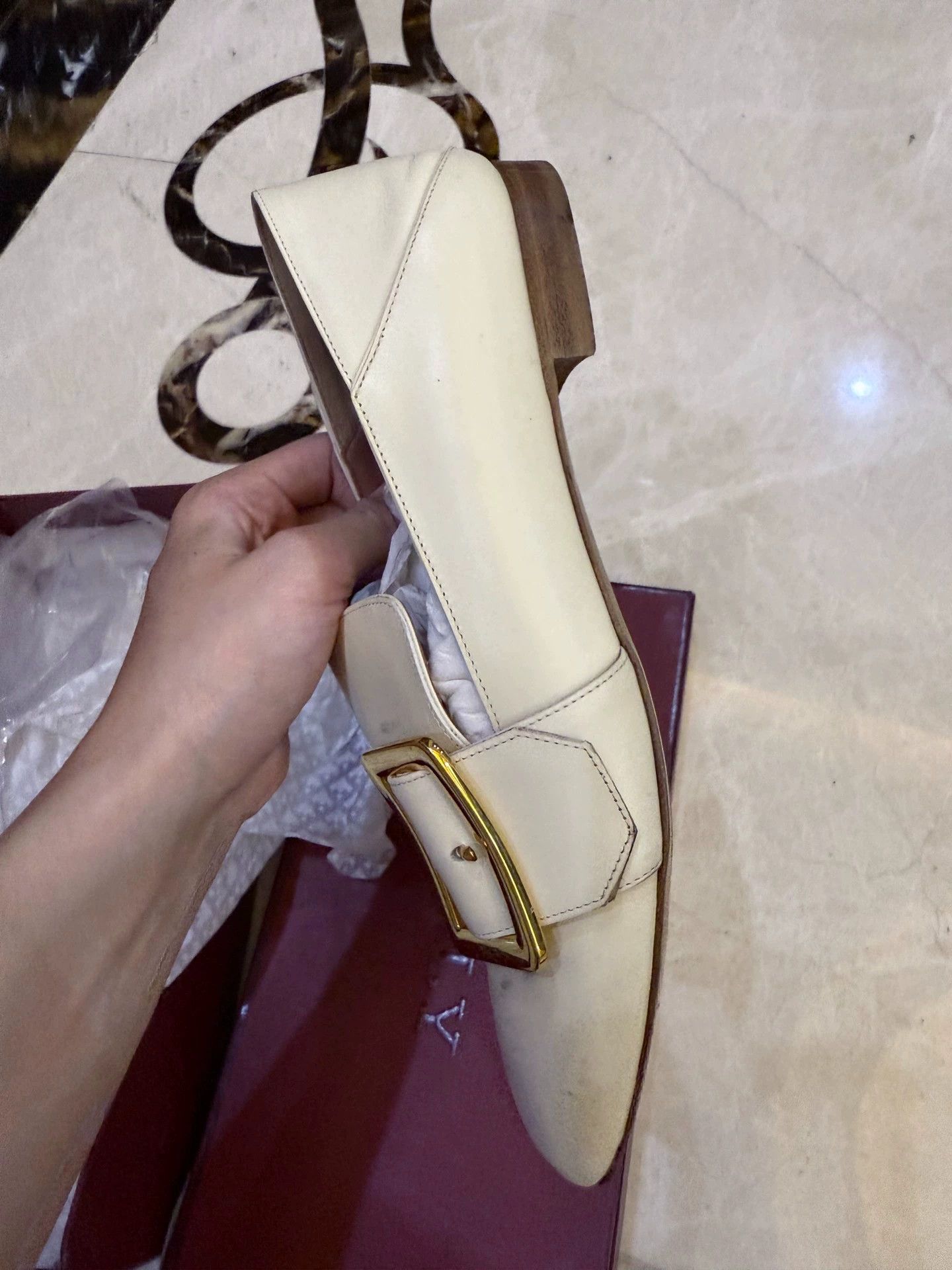 Bally Bally White Square Buckle Loafer 39 EU Authentic With Box Size US 8.5 / IT 38.5 - 4 Thumbnail