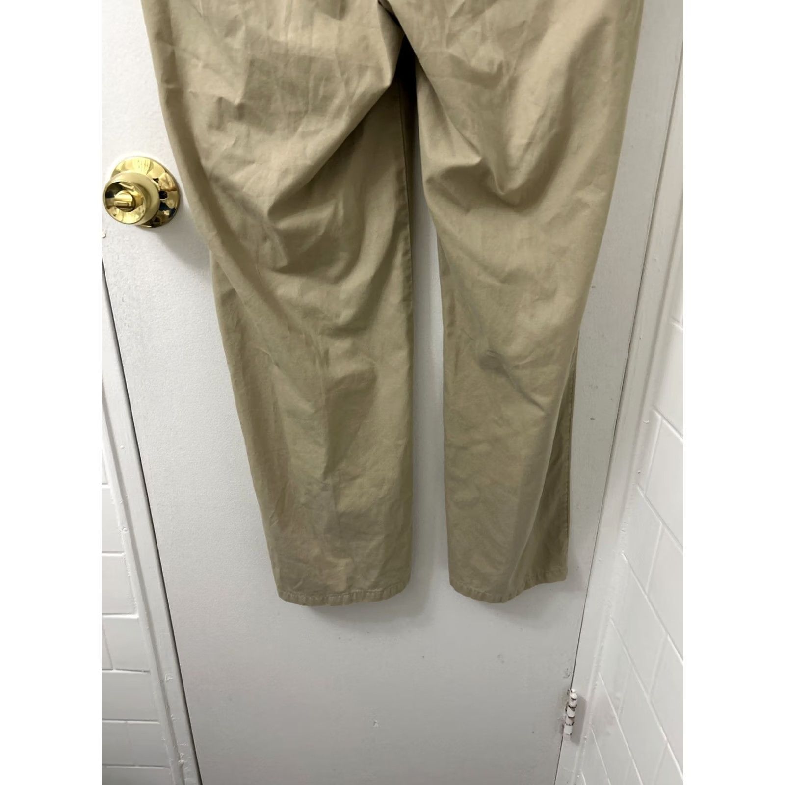 Peter Millar Peter Millar Pants Mens 35x29 Khaki Beige 100% Cotton Pima Regular Rise 5-Pocket Chino Zip Front Belt Loops Straight Leg Mens Size US 35 - 6 Thumbnail