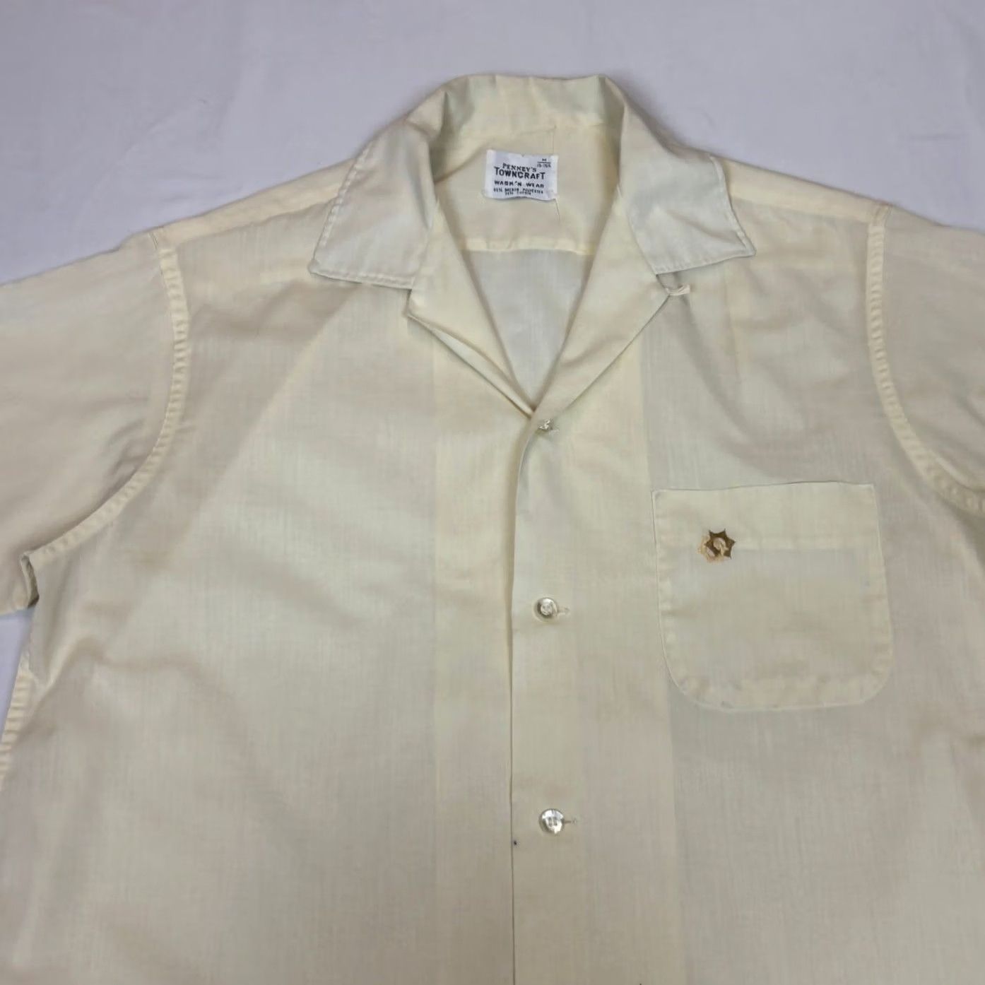 Vintage VINTAGE Penney's Towncraft Shirt M Cream 50s Loop Collar Button Up Rockabilly Mens Size US M / EU 48-50 / 2 - 2 Thumbnail