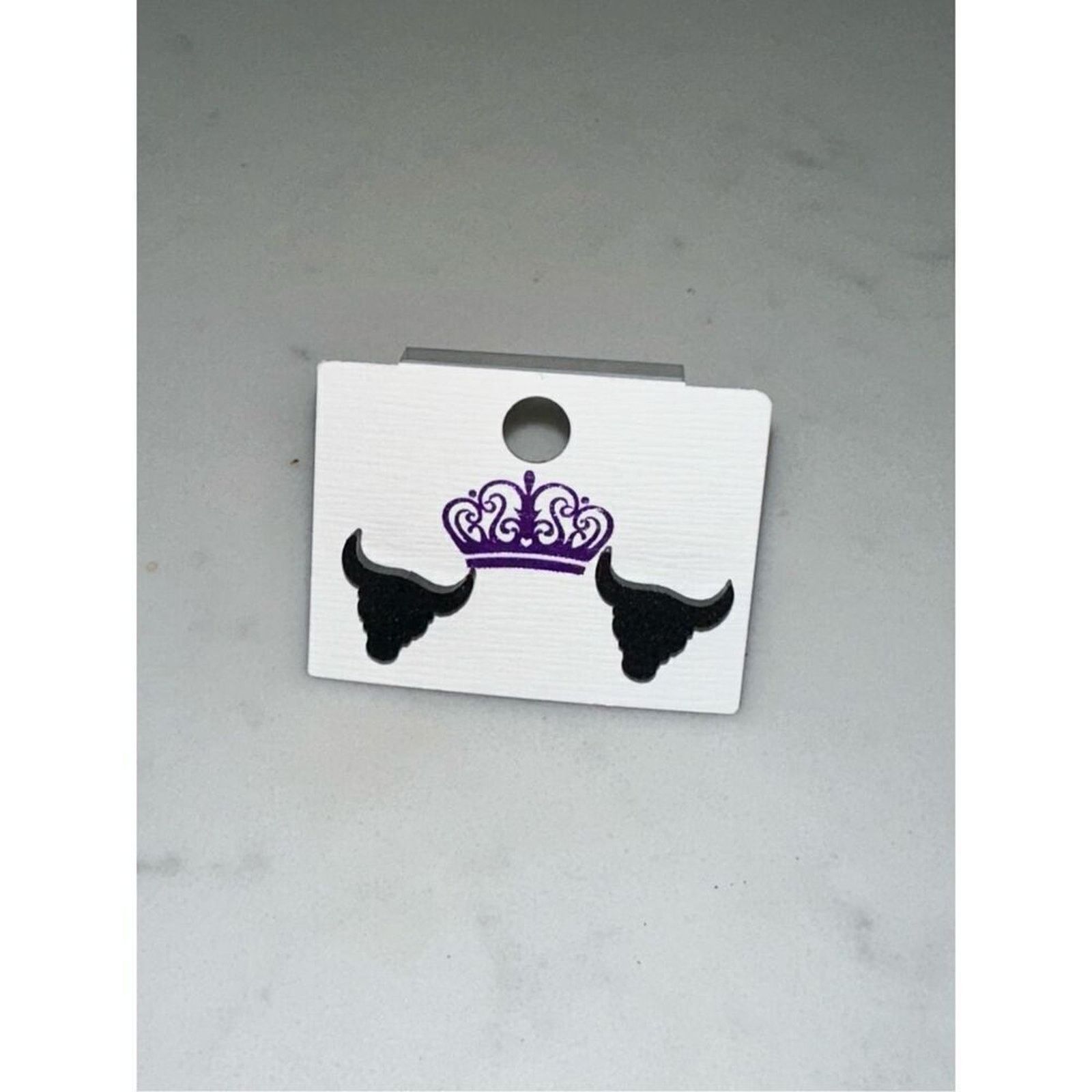 Other Black Glitter Bull Stud Earrings | Sz OS, NWT Size ONE SIZE - 4 Thumbnail