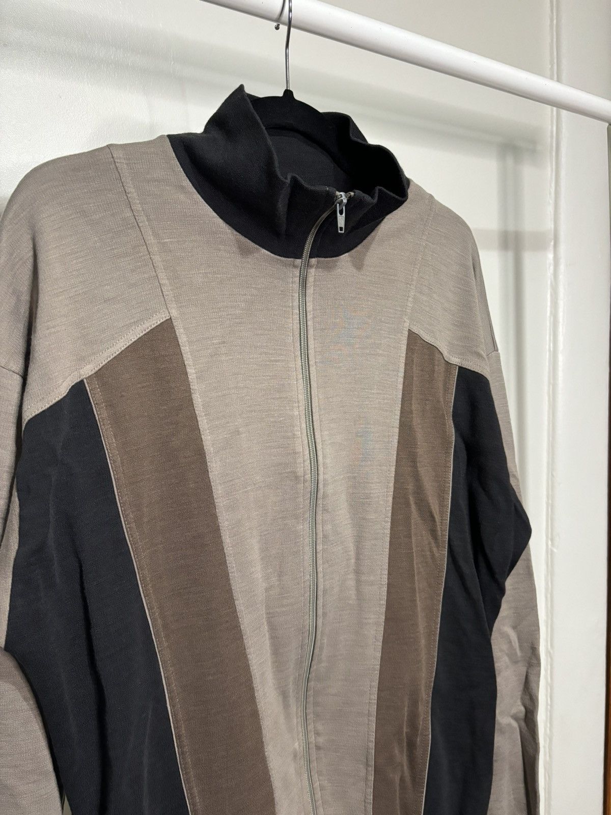 Vintage Vintage 1990s Beige Brown Zip-Up Shirt Size US XL / EU 56 / 4 - 2 Thumbnail