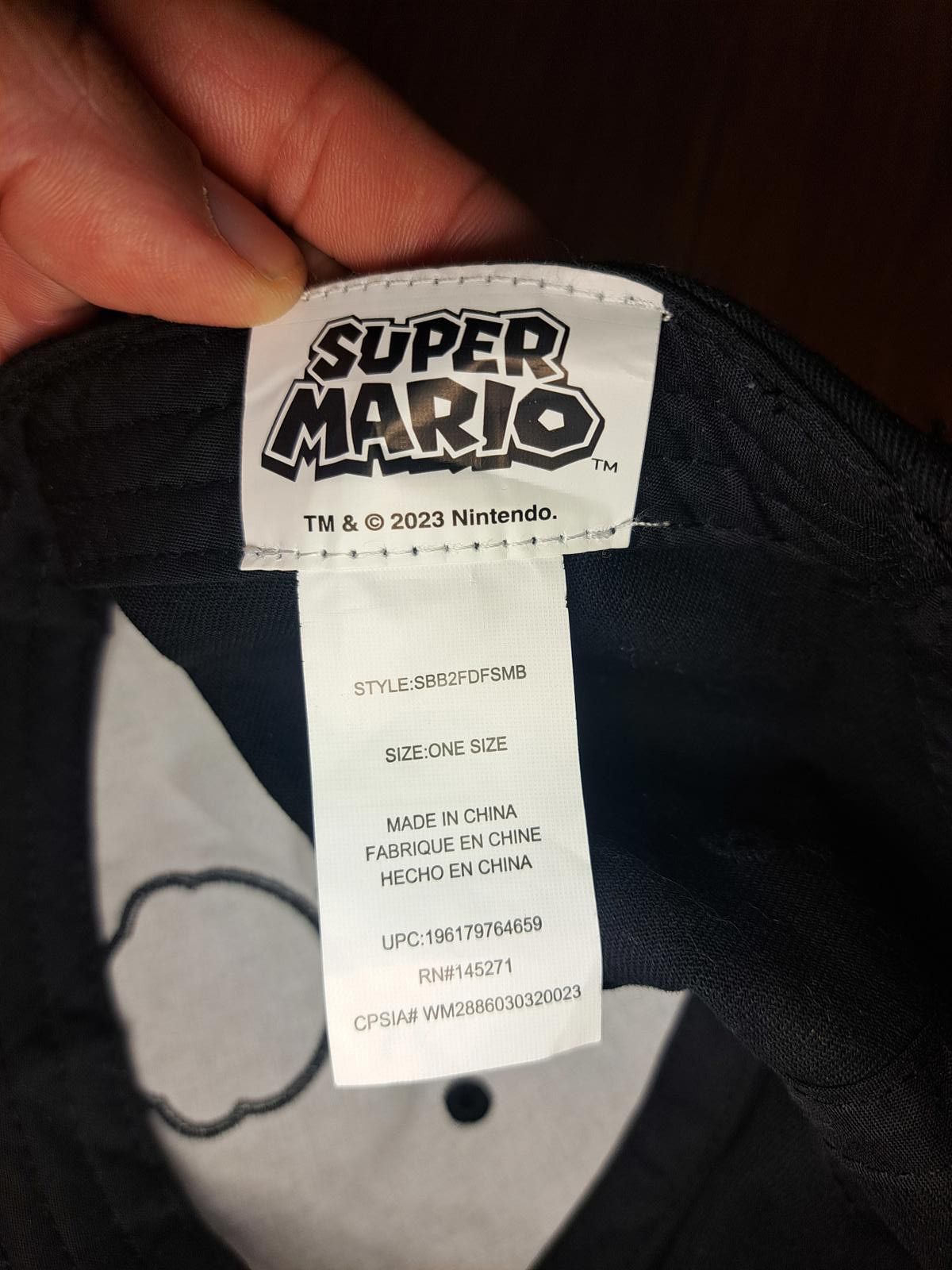 Nintendo Nintendo Super Mario Black Adjustable Snapback Hat Size ONE SIZE - 2 Thumbnail