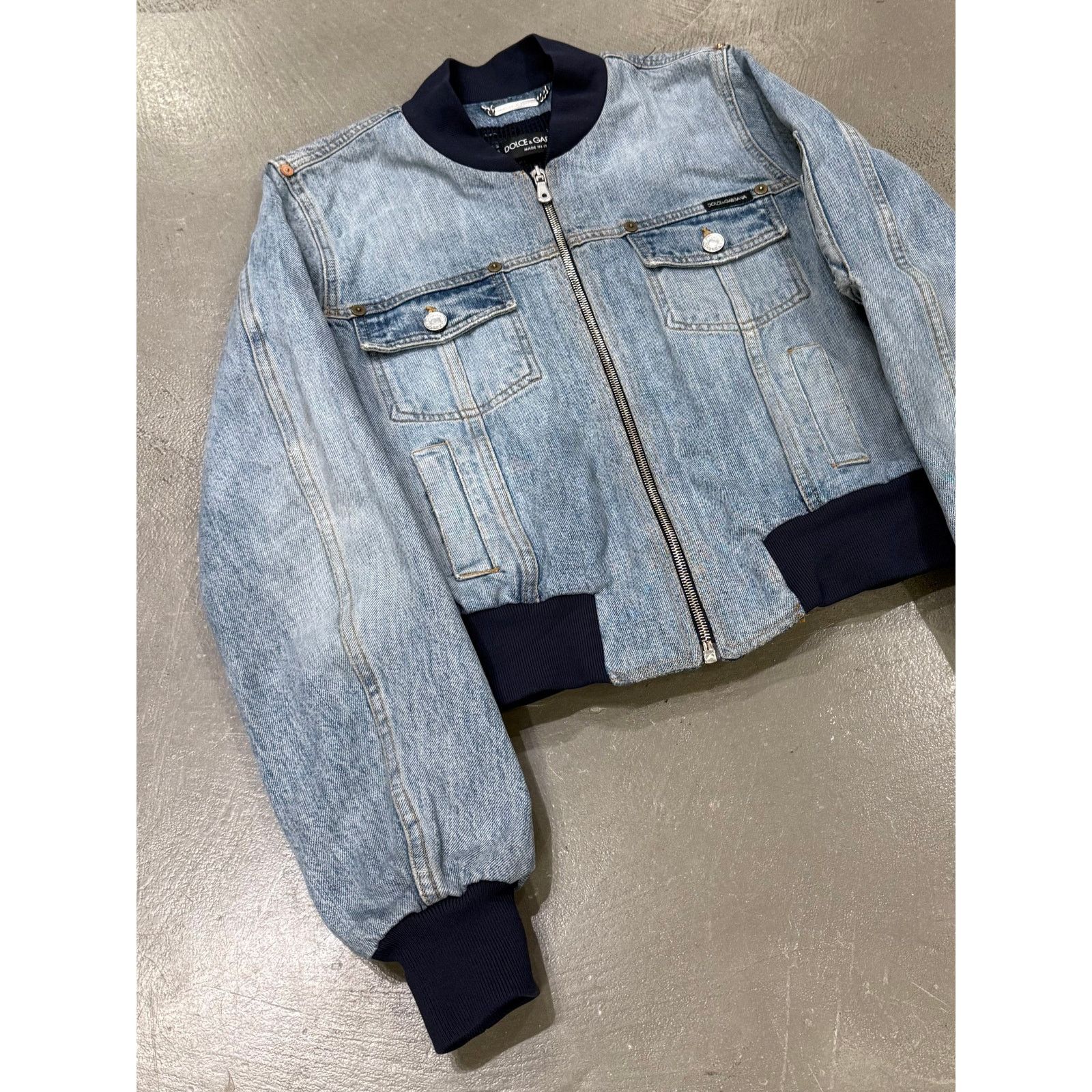 Dolce & Gabbana 2000s Dolce & Gabbana denim bomber jacket Size US XS / EU 42 / 0 - 6 Thumbnail