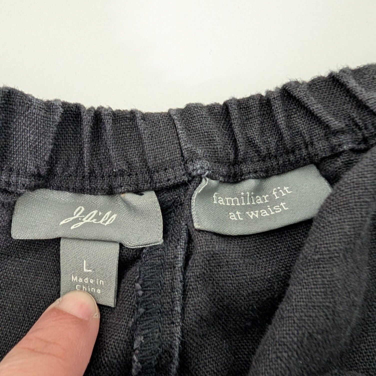 Designer J Jill Linen Pull On Pants Womens Size Large Black Elastic Size 32" / US 10 / IT 46 - 5 Thumbnail