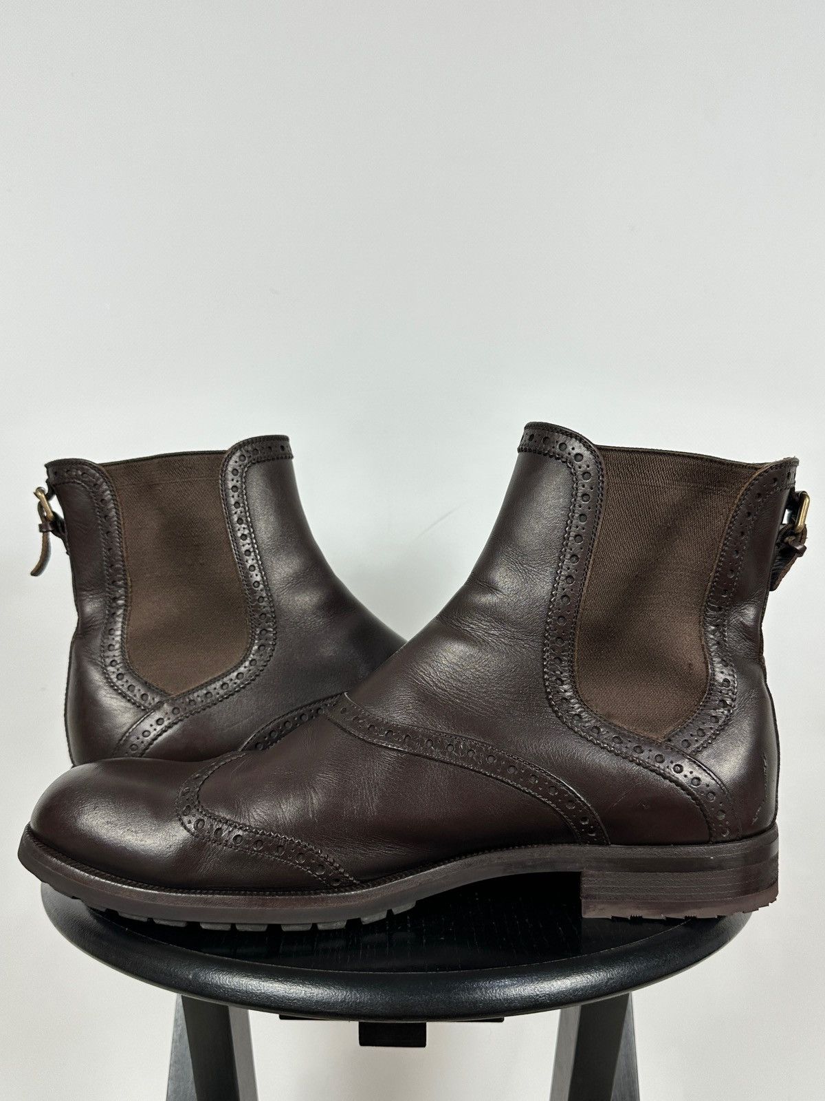 Louis Vuitton Louis Vuitton Brown Leather Chelsea Wingtip Brogue Boots Size US 12 / EU 45 - 12 Thumbnail
