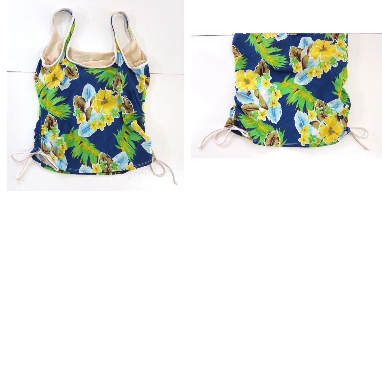 Vintage VINTAGE Cazimi Tankini Top Women 10 Blue Floral Built In Bra High Neck Swim Team NY? Size L / US 10 / IT 46 - 8 Thumbnail