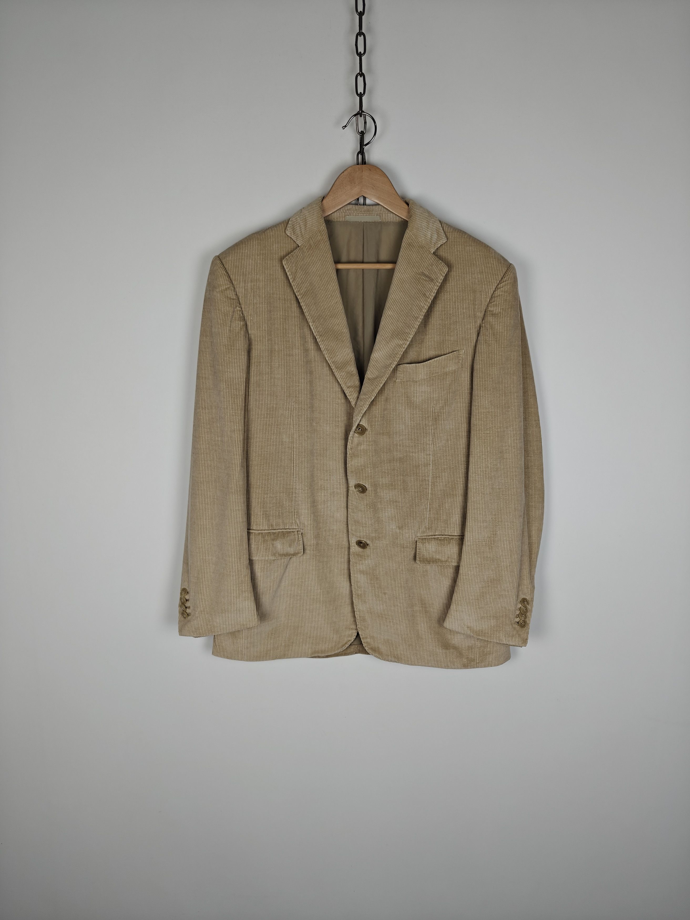 Ermenegildo Zegna Ermenegildo Zegna Corduroy Blazer Jacket Cashco Beige IT50R Size 40R - 1 Thumbnail
