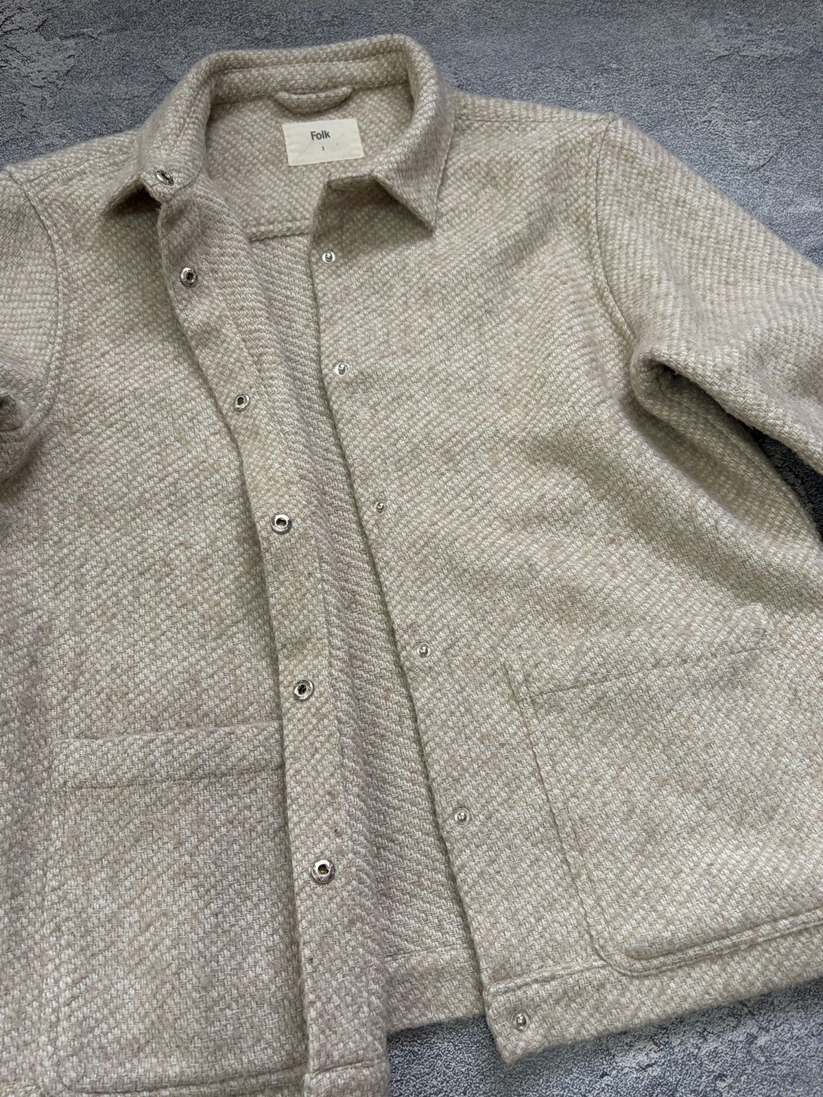 Folk Folk Signal Jacket Textured Woven Wool Blend Beige 3 L Size US L / EU 52-54 / 3 - 15 Thumbnail