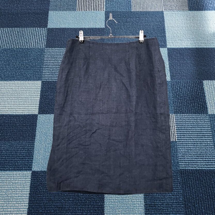 Brooks Brothers VINTAGE Brooks Brothers Skirt Womens Blue Mini Pencil Lined Career Size 12 Side Slit Zip Size 34" / US 12 / IT 48 - 1 Thumbnail