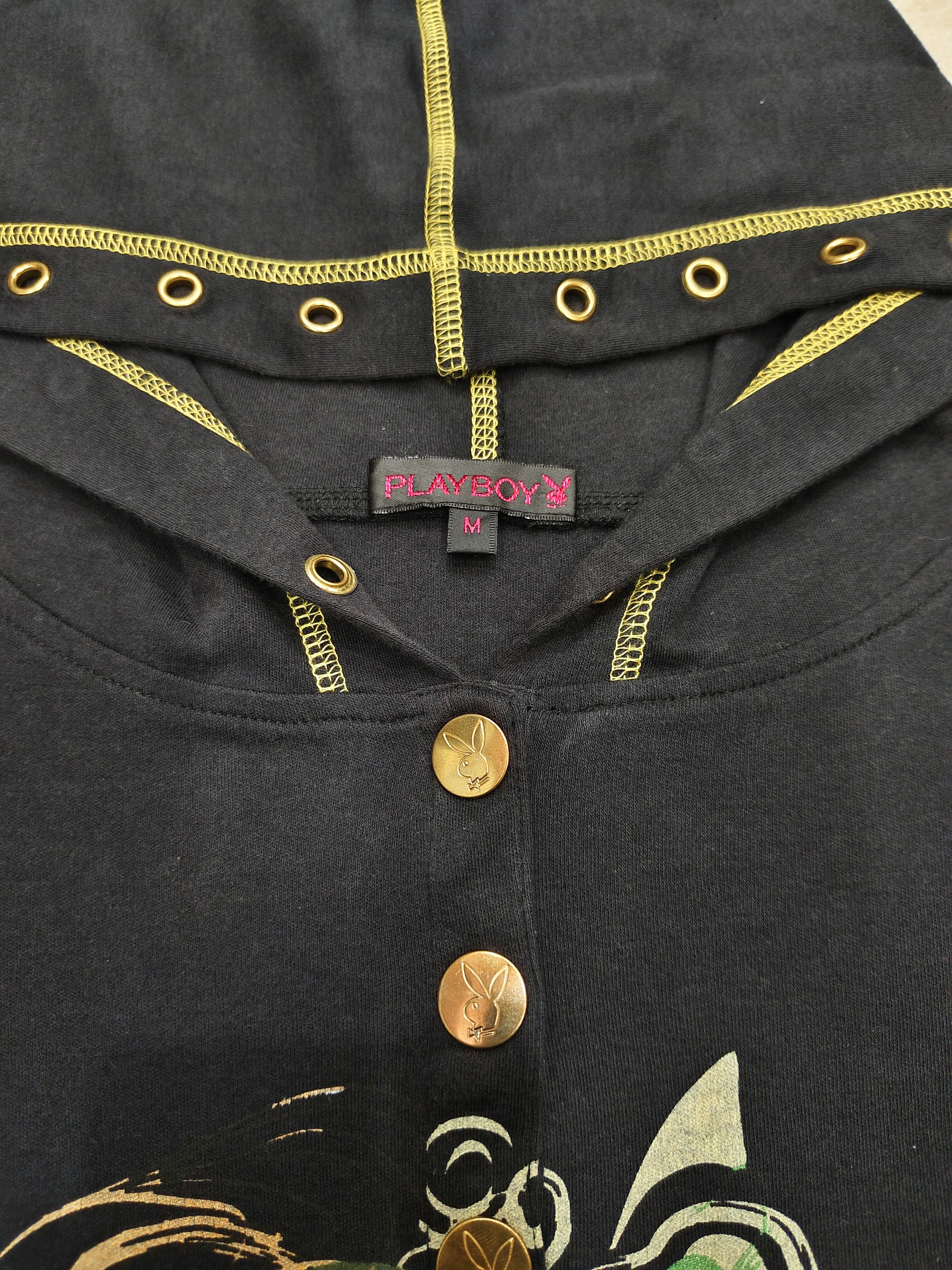 Playboy 00s Playboy Japan Y2K Bunny Art Graphic Henley Sweatshirt Size M / US 6-8 / IT 42-44 - 4 Thumbnail