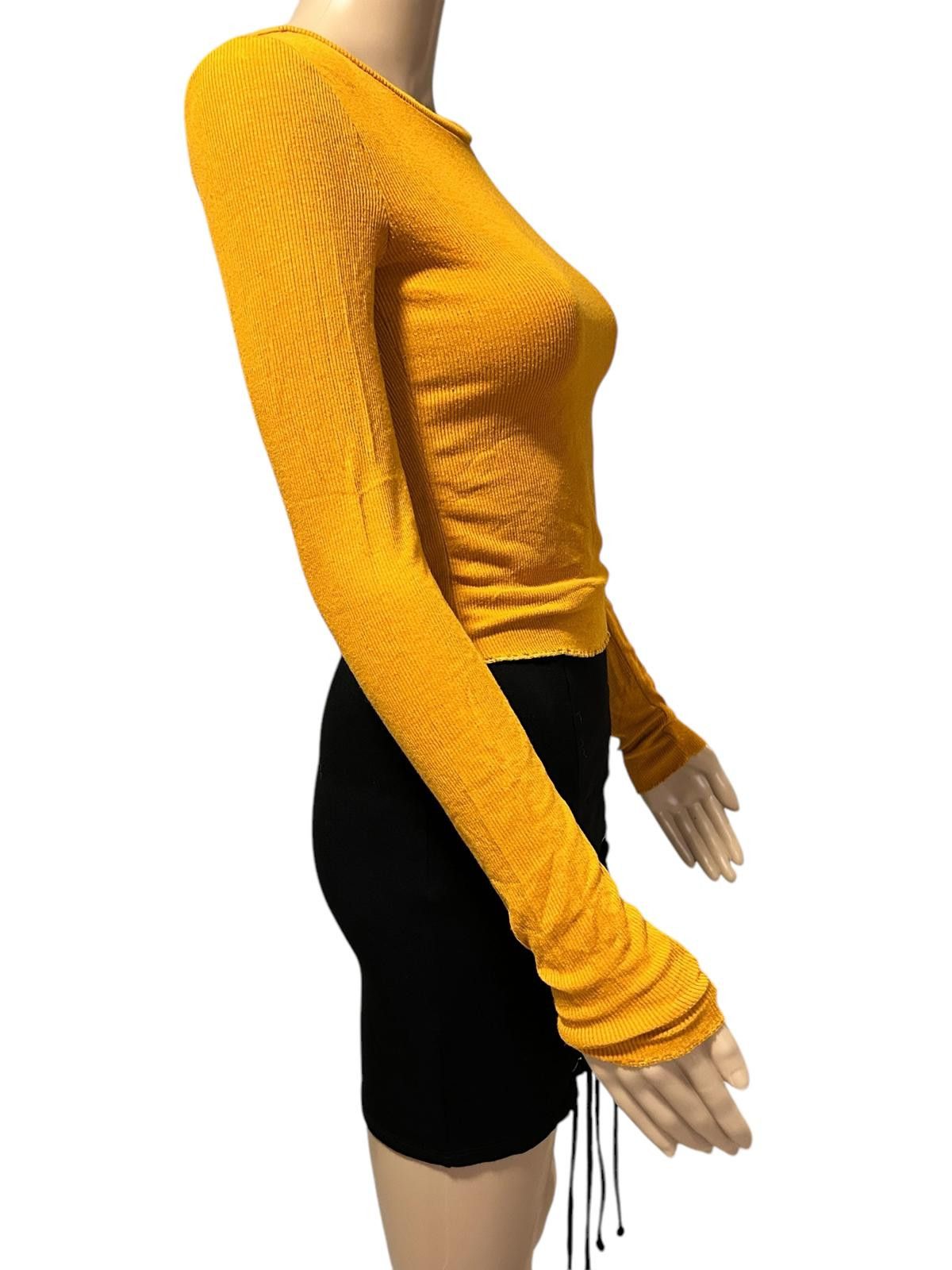 Garbage TV Chic Mustard Long Sleeve Top Size S / US 4 / IT 40 - 3 Thumbnail