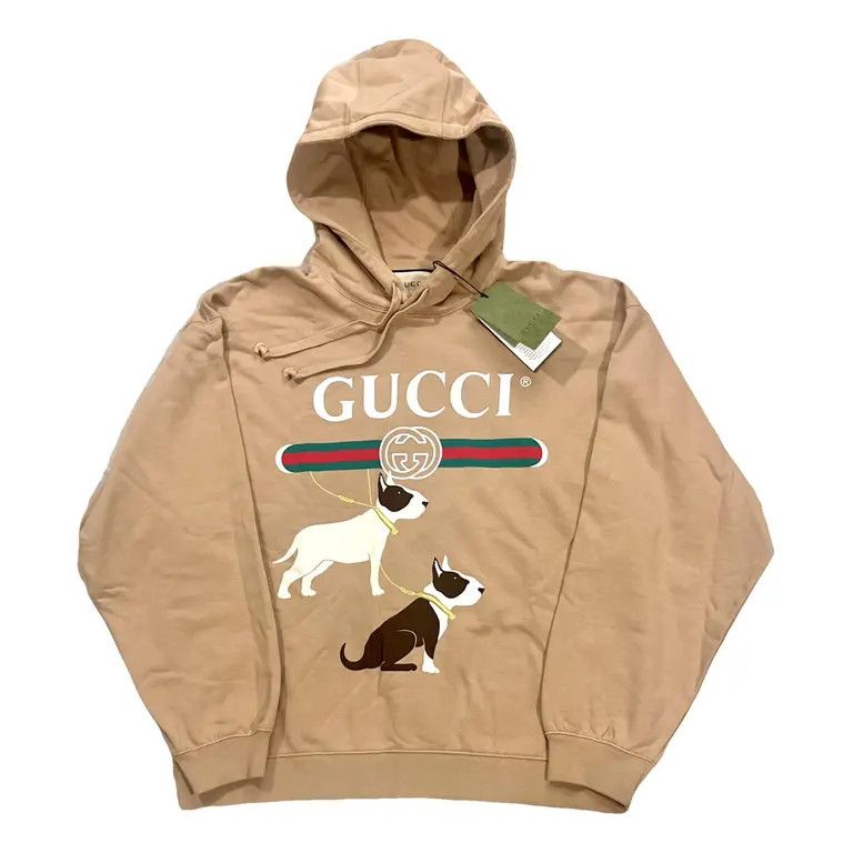Gucci Gucci Logo Cotton Felted Jersey Hooded Sweatshirt Size US L / EU 52-54 / 3 - 1 Thumbnail