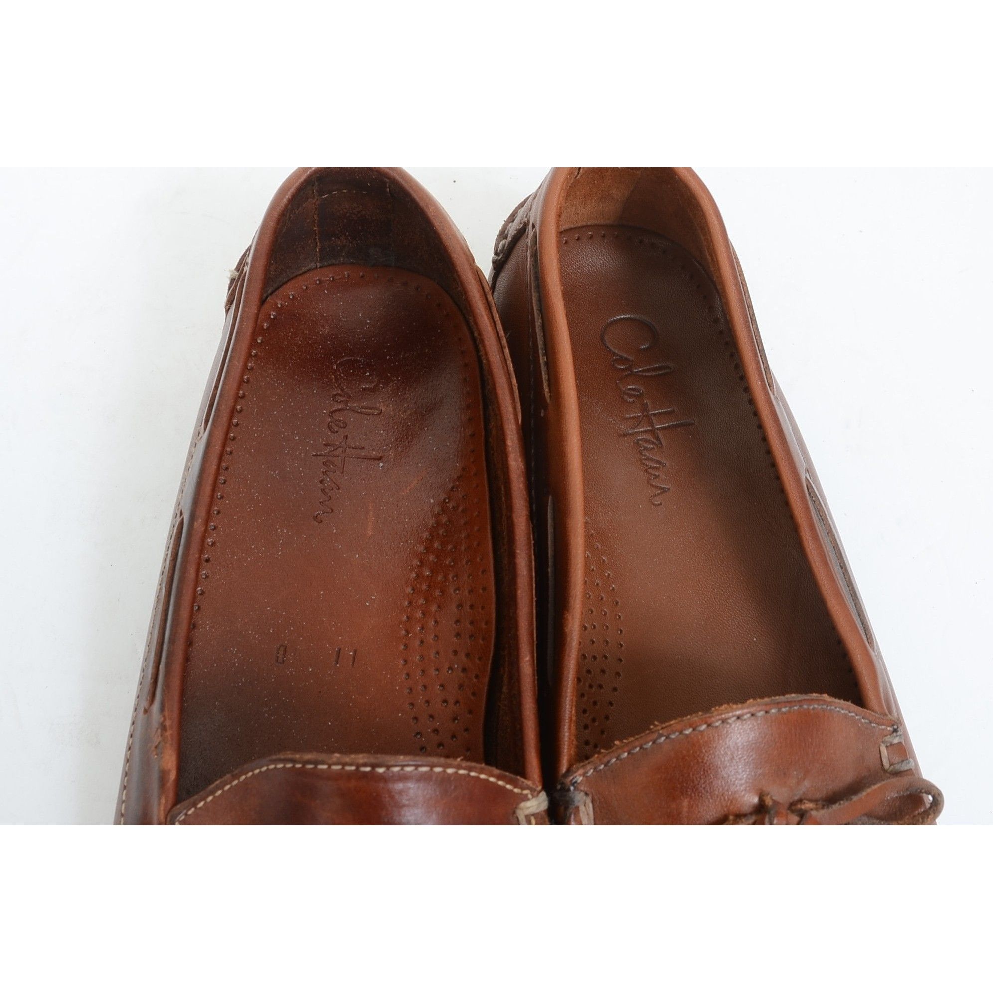 Cole Haan Cole Haan Mens Size 11D Brown Leather Tassles Pinch Loafers Size US 11 / EU 44 - 6 Thumbnail
