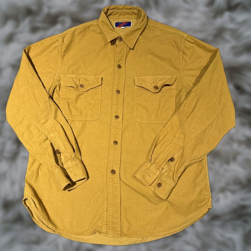 CO Best Made Co Shirt Mens L Yellow Corduroy Flap Pockets Workshirt Elbow Patch Size US L / EU 52-54 / 3 - 1 Thumbnail