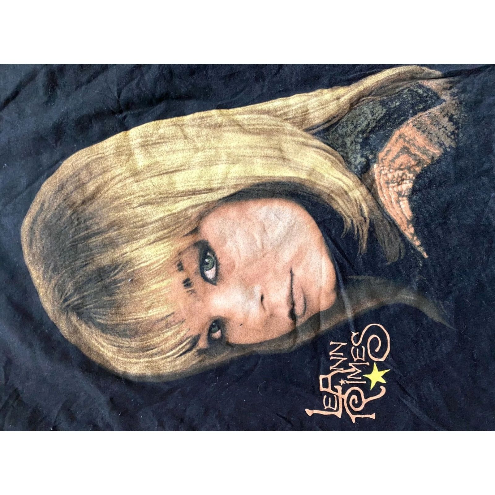 Vintage VINTAGE LeAnn Rimes Black T-Shirt Sz M 1998 90s Something to Talk About Tennessee River Gold Graphic Tee Mens Short Sleeve Crew Neck Size US M / EU 48-50 / 2 - 3 Thumbnail