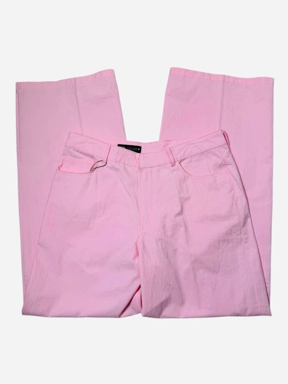 Zara NWT New Zara Wide Leg High Rise Pink Cotton Pants Size M Size 32" / US 10 / IT 46 - 3 Thumbnail