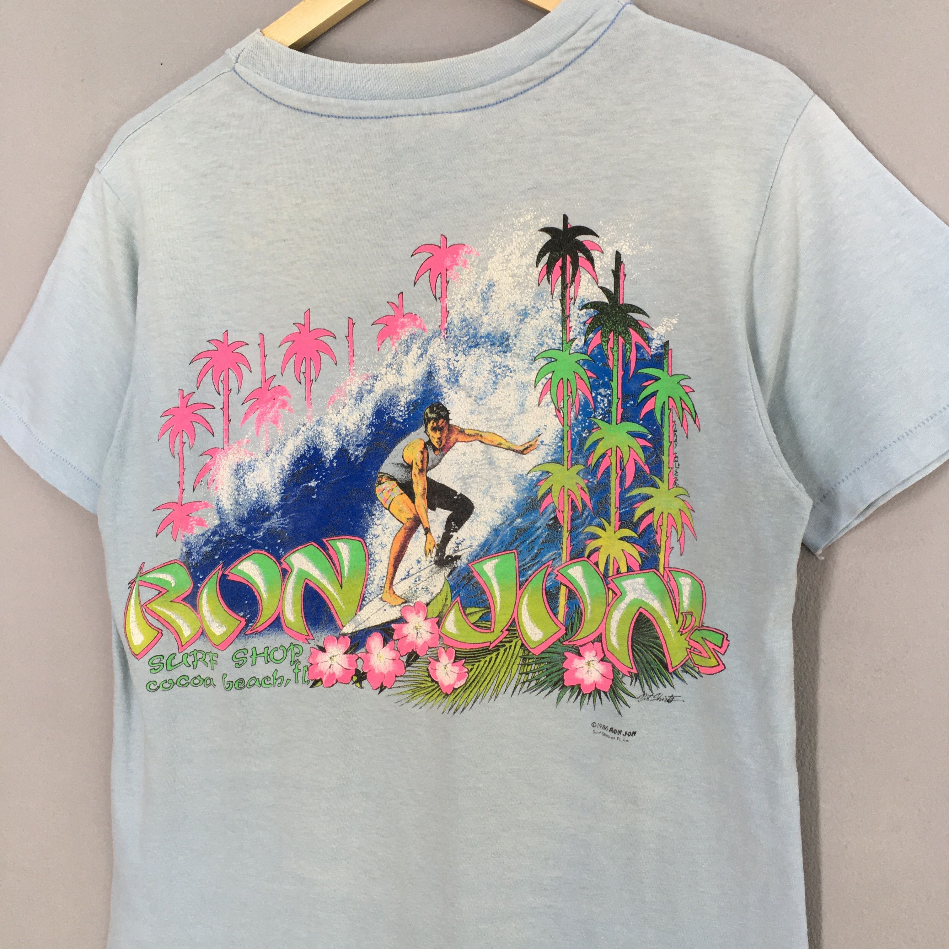 Hanes × Ron Jon Surf Shop Vintage 1980s Ron Jon Surf Shop Surfing Tshirt Medium Size US M / EU 48-50 / 2 - 7 Thumbnail