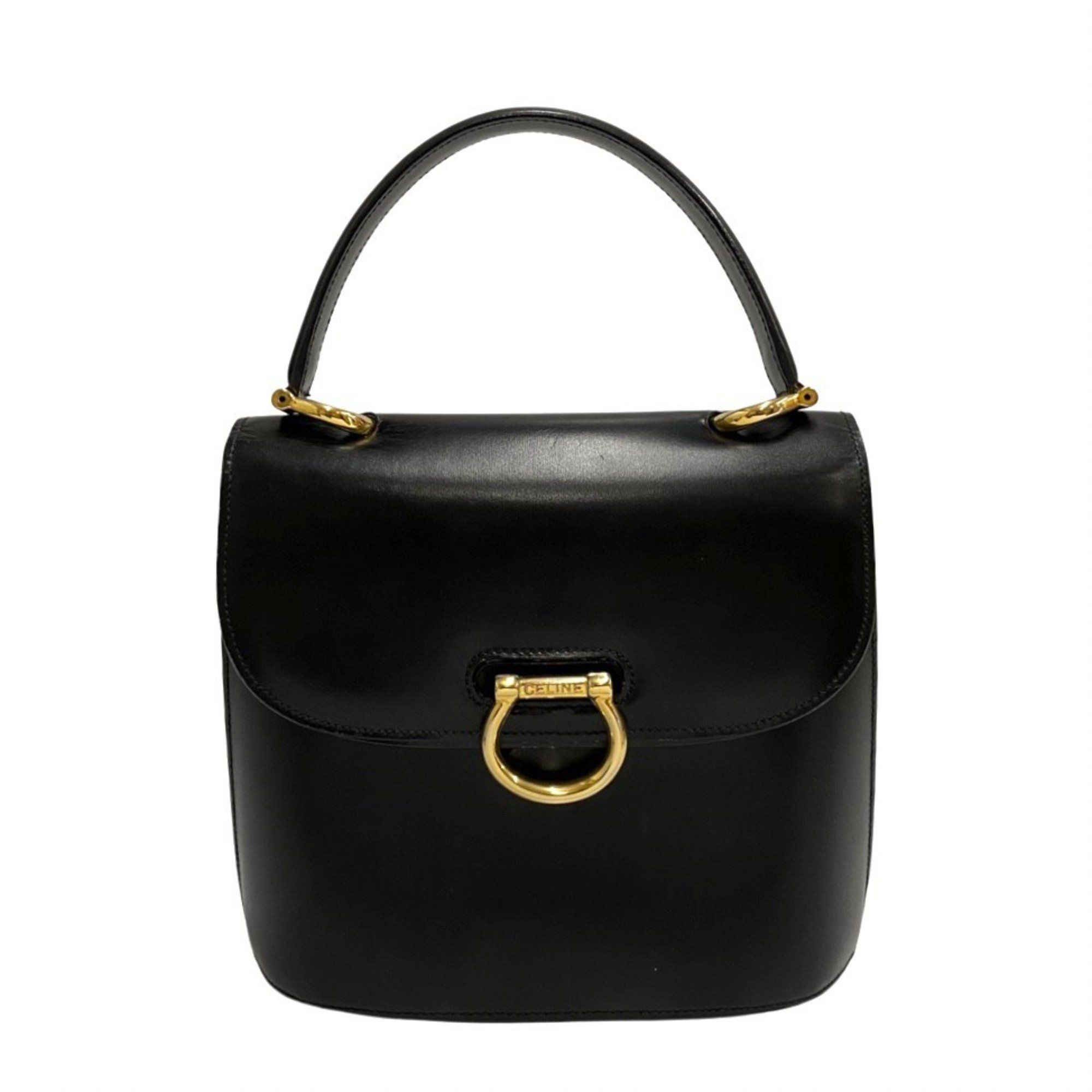 image of Celine Céline Gancini Handbag in Black, Women's