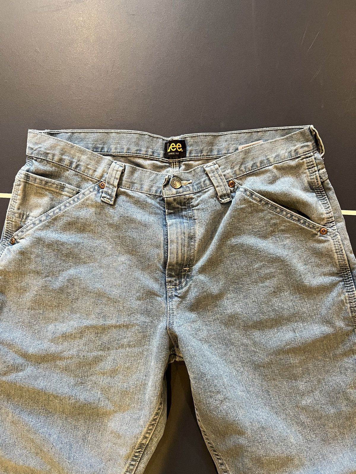 Lee Lee Cargos 33x29 Blue Denim Pants Size US 33 - 3 Thumbnail
