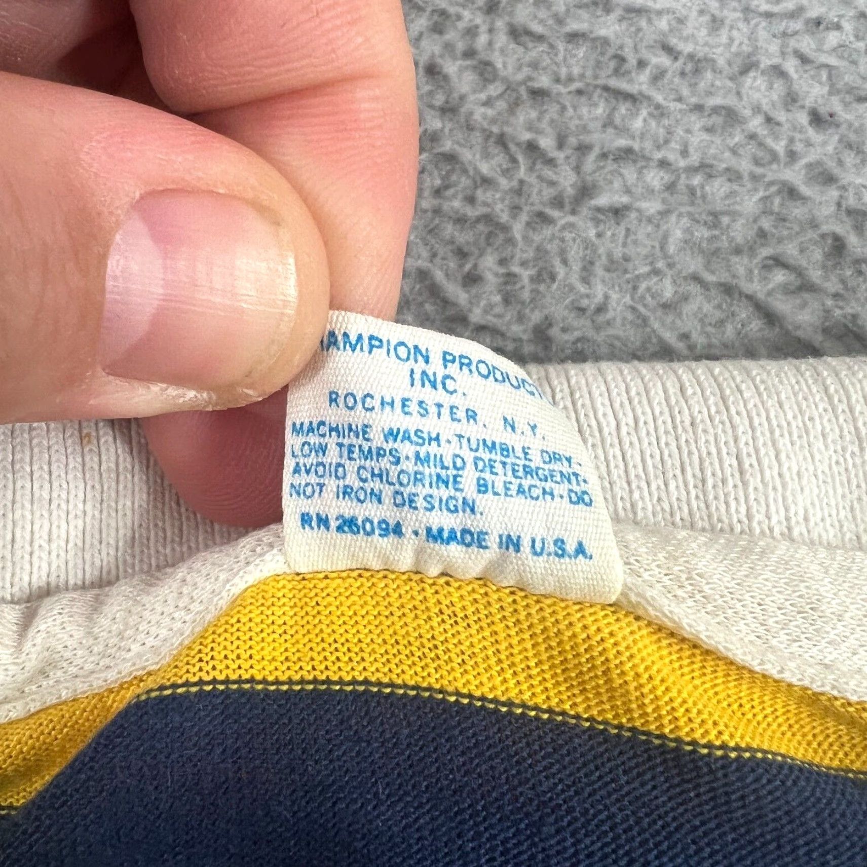 Champion VINTAGE Champion Shirt XL 1970s Notre Dame University Polo Blue Striped Mens Size US XL / EU 56 / 4 - 6 Thumbnail