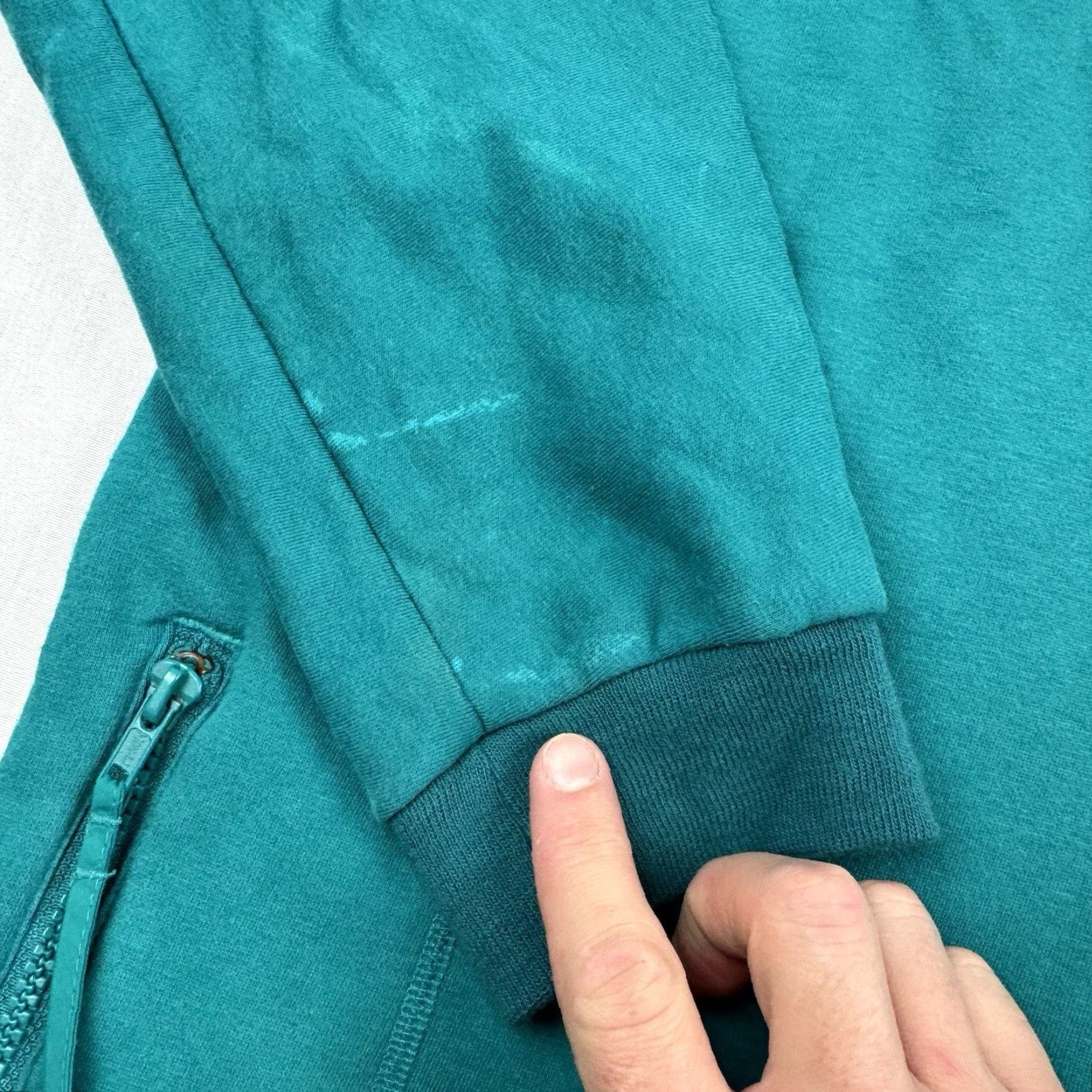 Vintage Vintage LL Bean Jacket Sweatshirt Adult Large Teal Quarter Zip Pullover 90s USA Size US L / EU 52-54 / 3 - 3 Thumbnail