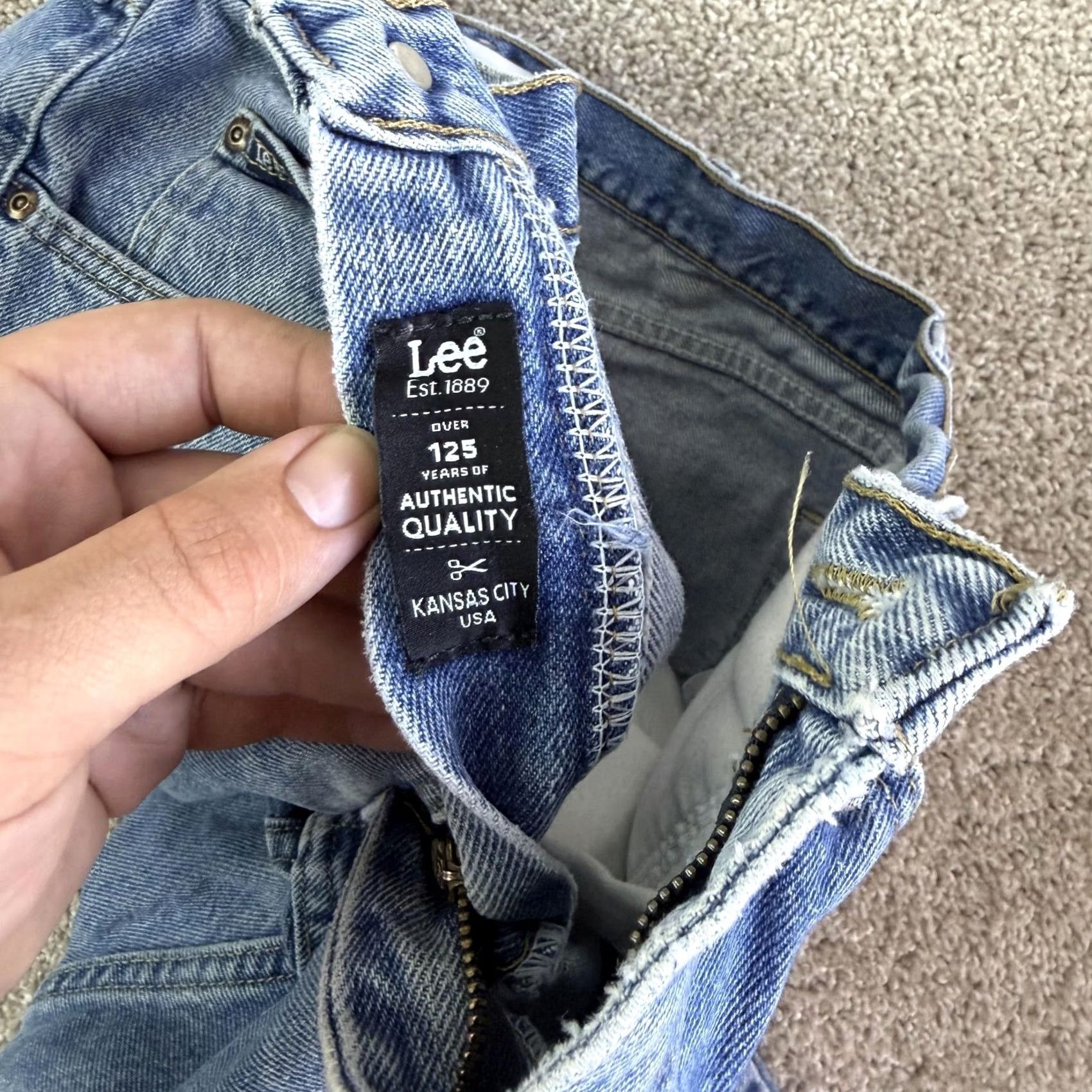 Lee Lee Regular Fit Jeans Mens 36x29 Medium Wash Blue Denim Straight Casual Size US 36 / EU 52 - 4 Thumbnail