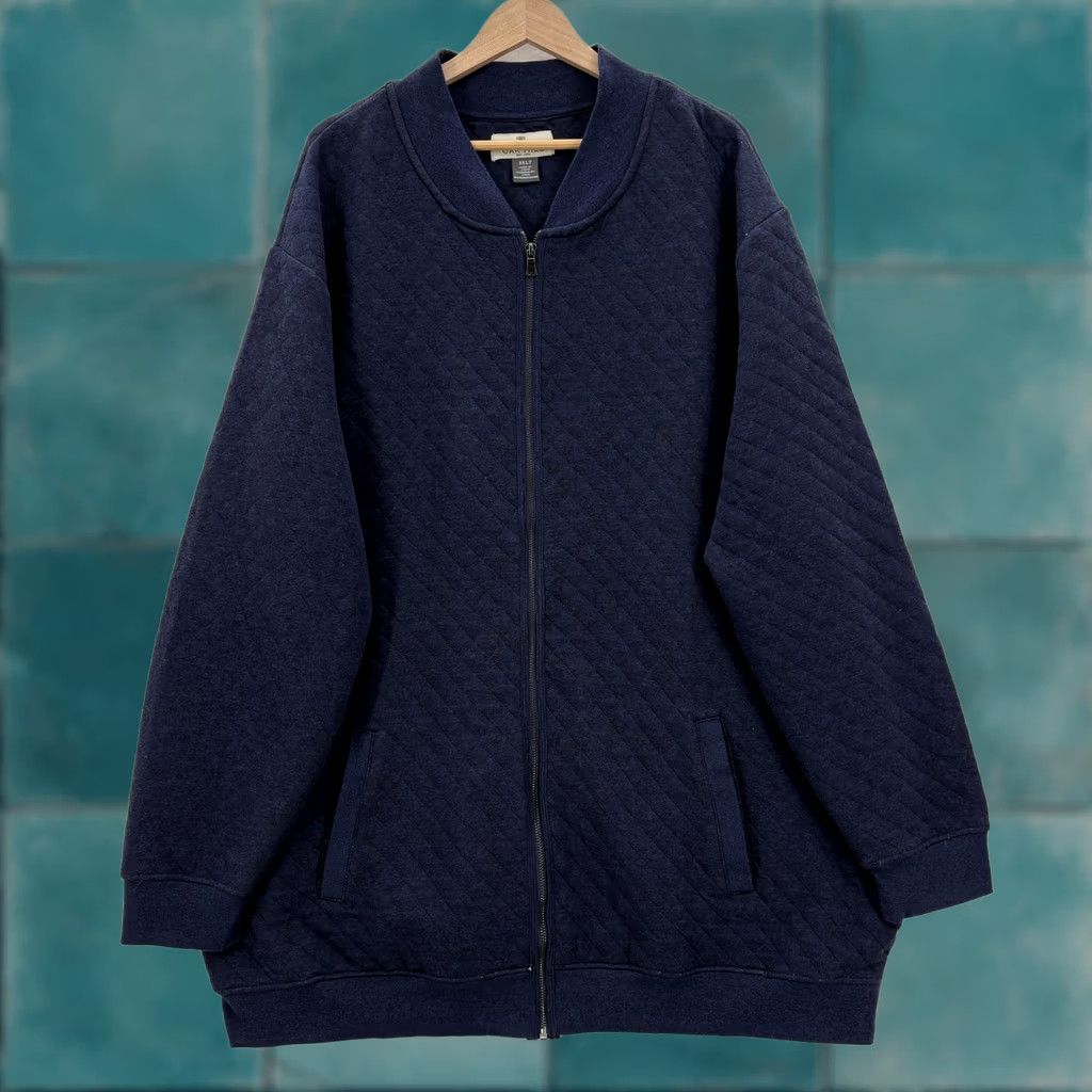 Vintage Oak Hill Sweatshirt Mens 3XLT Blue Full Zip Knit Heavyweight Quilted Pocket Zipper Cozy Winter DXL Mens Size US XXL / EU 58 / 5 - 1 Thumbnail
