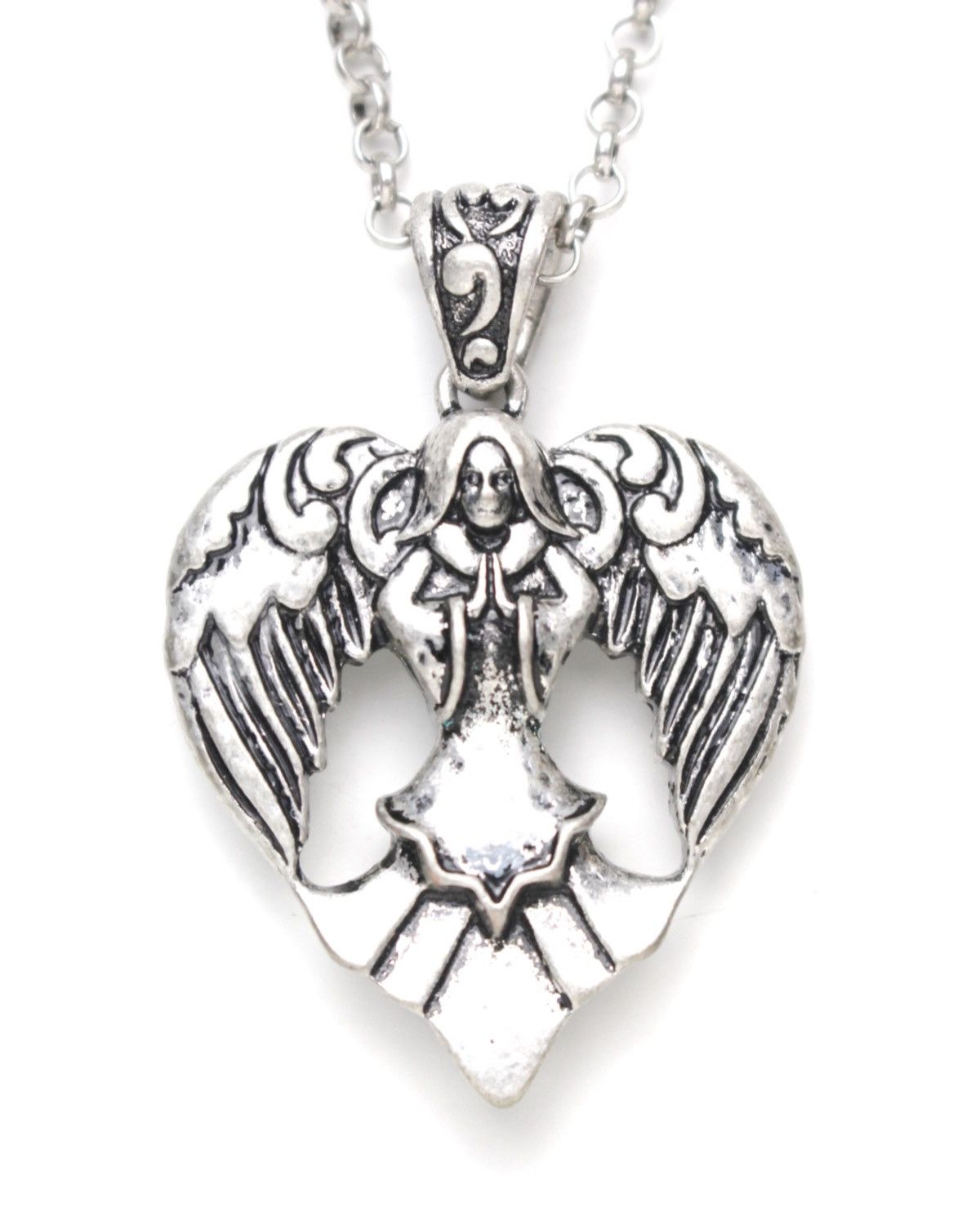 Vintage 2000S JIM SHORE ANGEL HEART PENDANT NECKLACE Size ONE SIZE - 2 Thumbnail