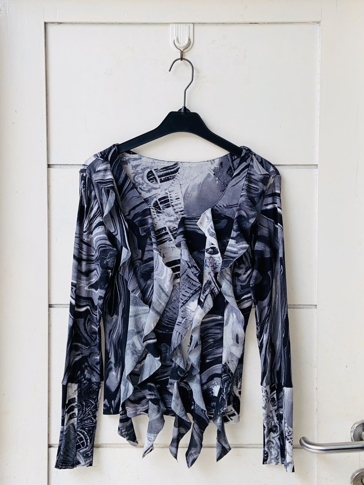 image of Issey Miyake Specchio Long Sleeve T-Shirts in Grey, Men's (Size Medium)