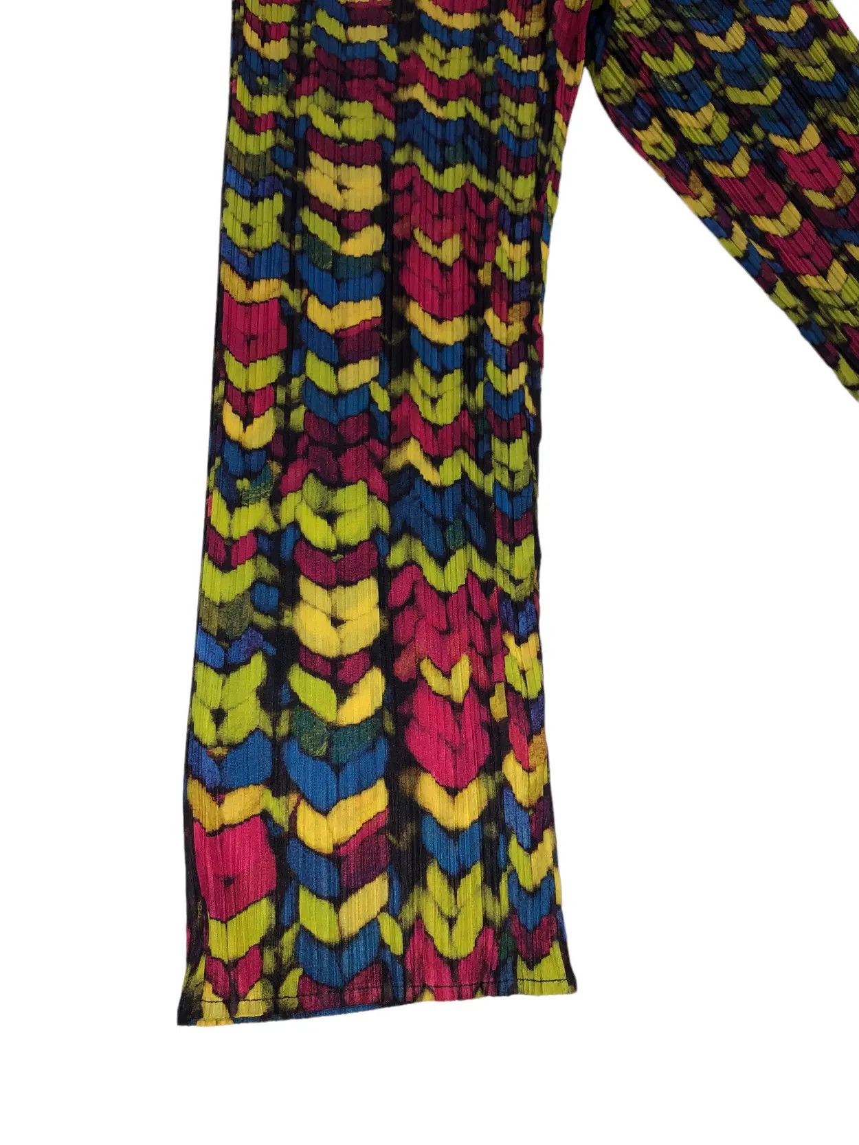 Pleats Please Issey Miyake RARE🔥AW 2001 PLEATED YARN KNIT PRINT PANT Size 25" / US 0 / IT 36 - 11 Thumbnail