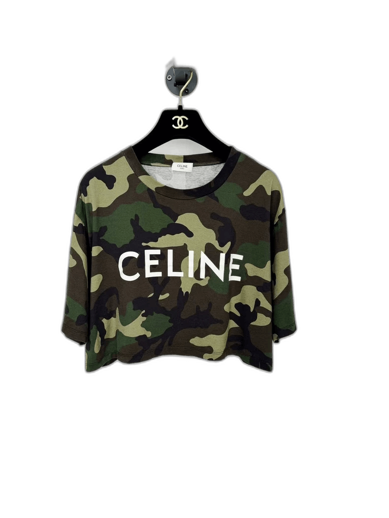Celine Celine Camouflage Short Sleeve Top Size S Size S / US 4 / IT 40 - 1 Thumbnail