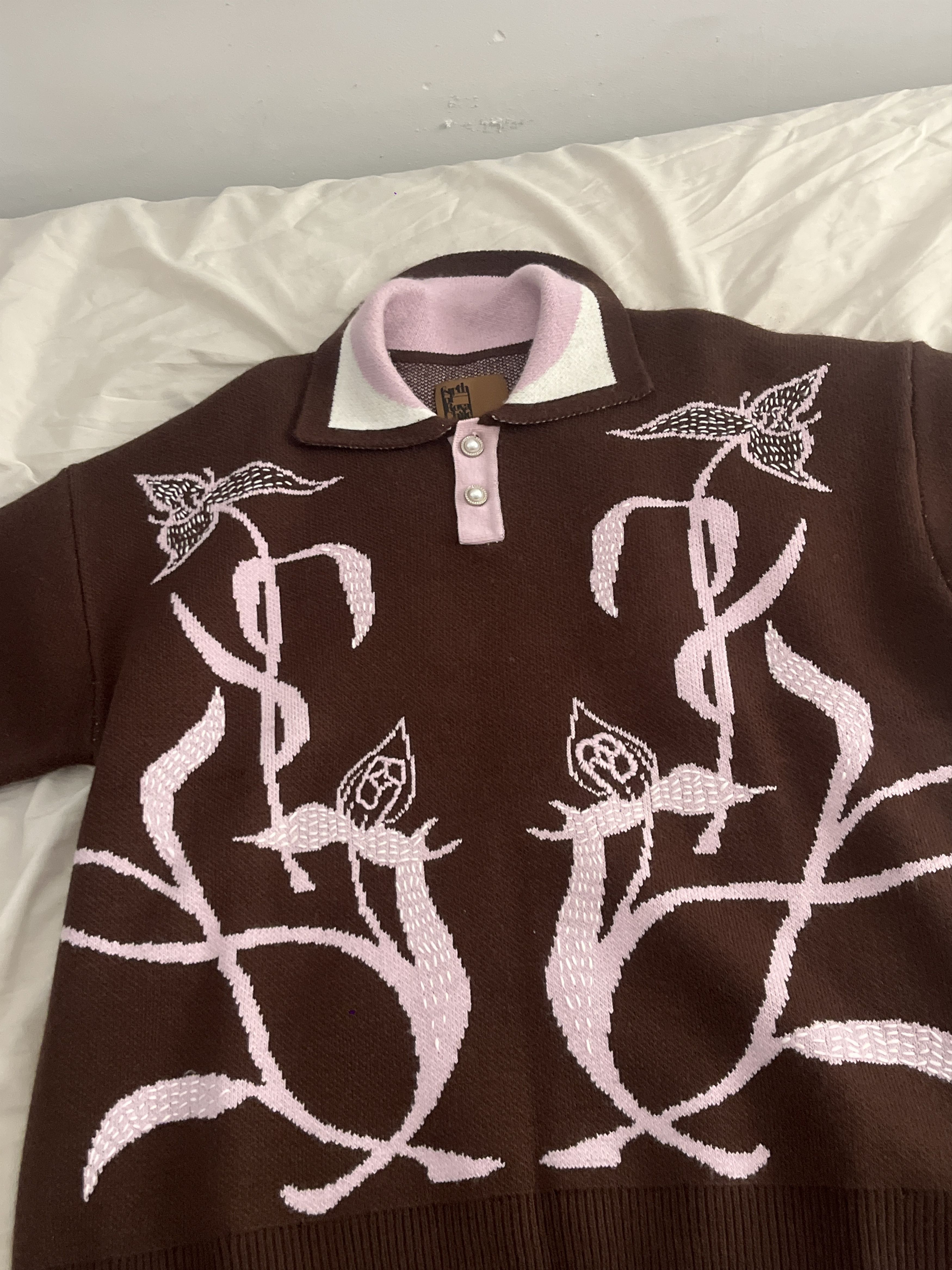 Birth of Royal Child Iris Flower Knitted Polo Shirt Size US M / EU 48-50 / 2 - 3 Thumbnail