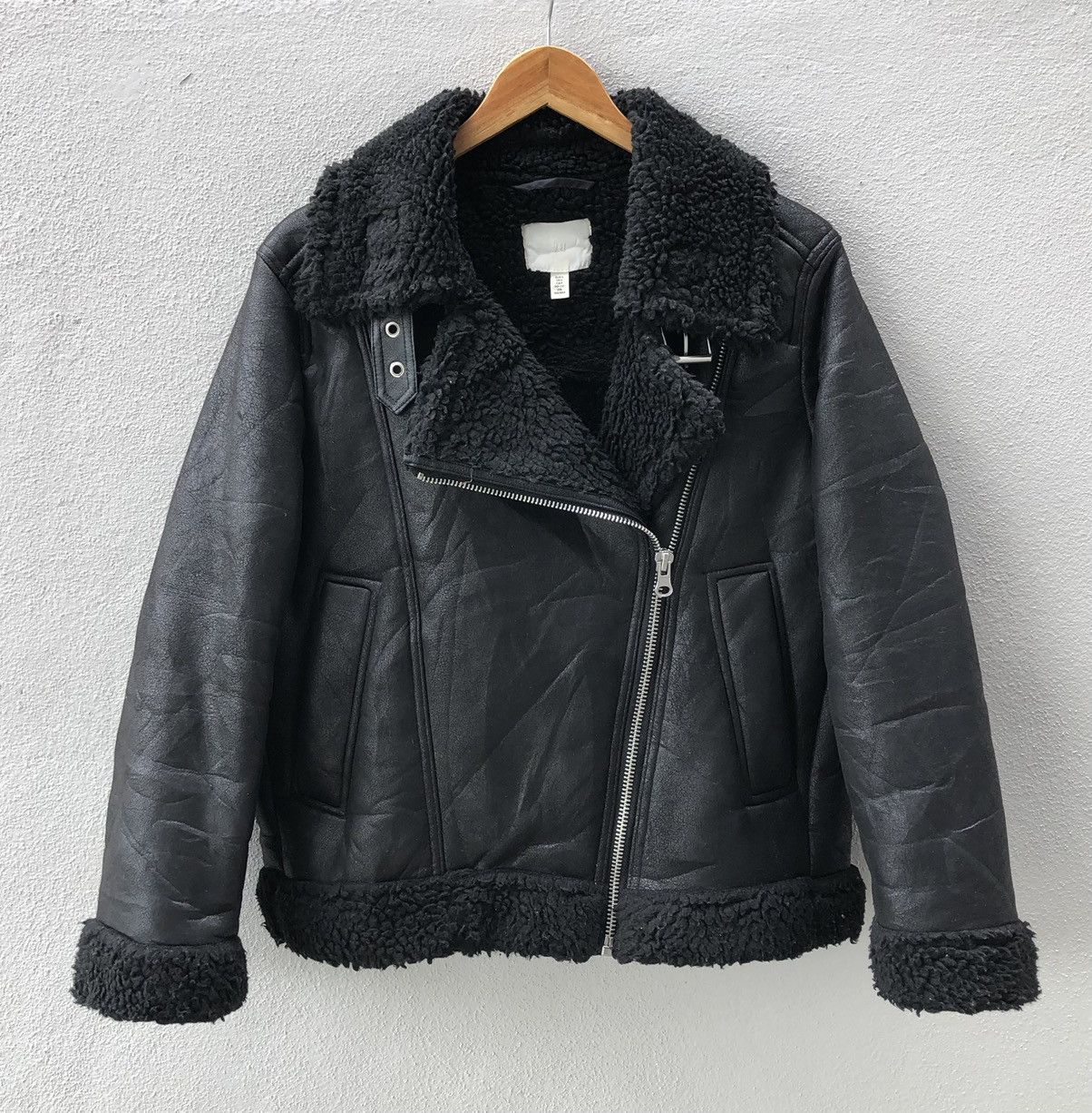 Japanese Brand H&M Double Collar Lined Fleece Black Jacket Size US S / EU 44-46 / 1 - 3 Thumbnail