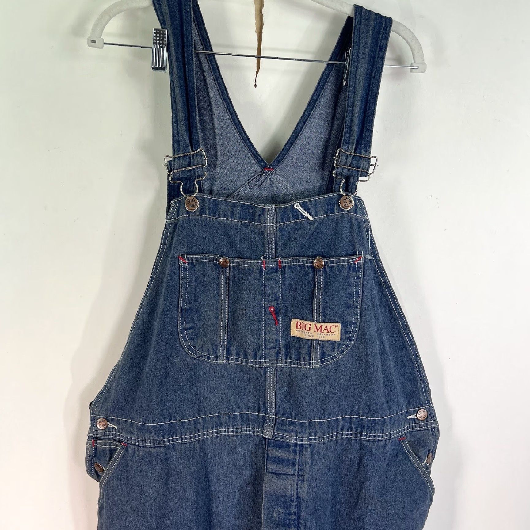 Vintage BIG MAC Denim Bibs Mens XL Blue 42X29 Regular Carpenter Jeans Size US 36 / EU 52 - 2 Thumbnail