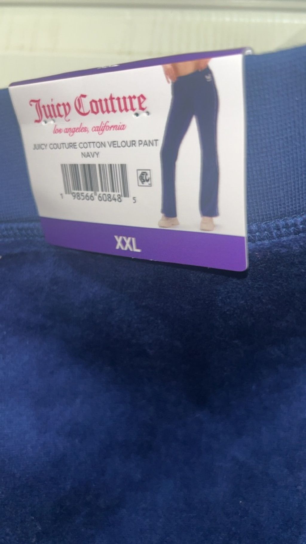 Juicy Couture Women's Juicy Couture Boot Cut Velour Pants Navy XXL Size 42" / US 20 - 4 Thumbnail