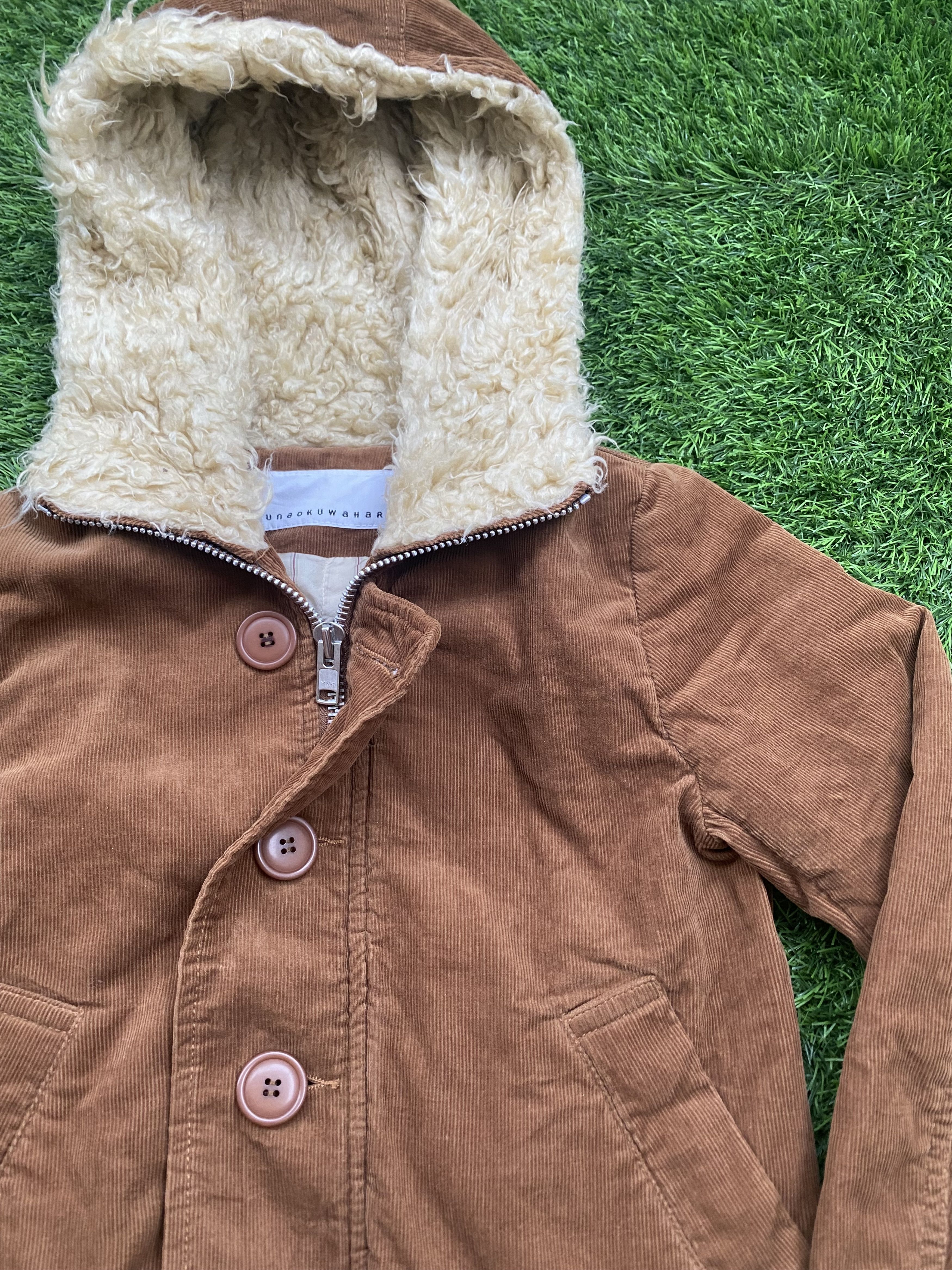 Issey Miyake Sunao Kuwahara by Issey Miyake Corduroy Sherpa Hoodie Jacket Size S / US 4 / IT 40 - 2 Thumbnail