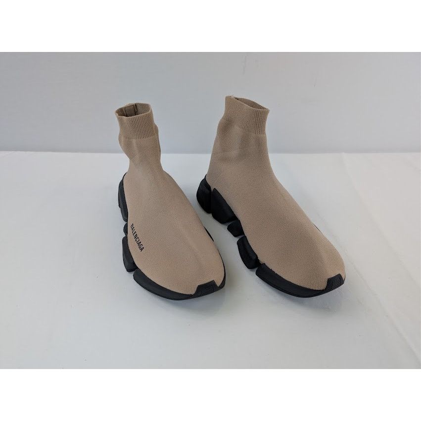Balenciaga o1rshd1 Speed 2.0 LT Recycled Knit Sneaker in Beige / Black Size US 9 / EU 42 - 6 Thumbnail