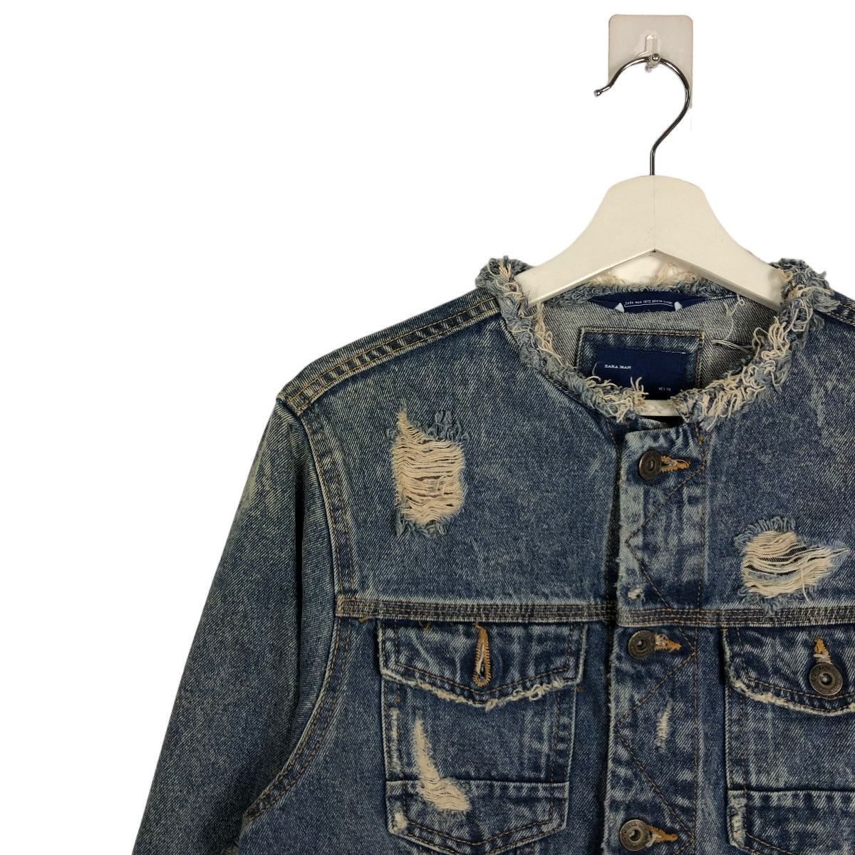 Japanese Brand × Zara 🔥 ZARA MAN DISTRESS DENIM JACKET Size US S / EU 44-46 / 1 - 7 Thumbnail