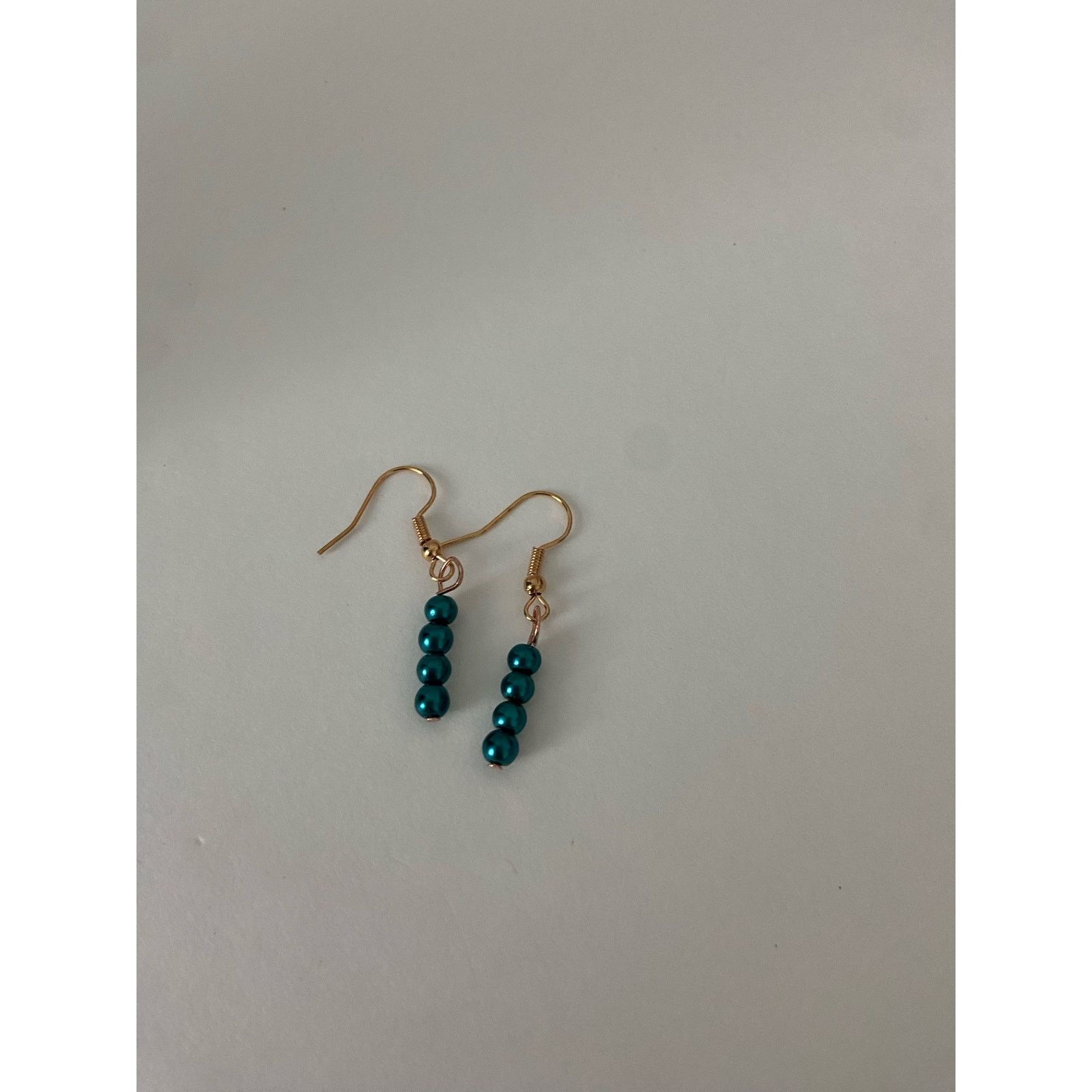 Handmade green bead earrings Size ONE SIZE - 4 Thumbnail