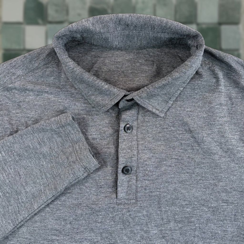 Lululemon Lululemon Evolution Performance Stretch Polo Shirt Men Medium Gray Long Sleeve Size US M / EU 48-50 / 2 - 1 Thumbnail