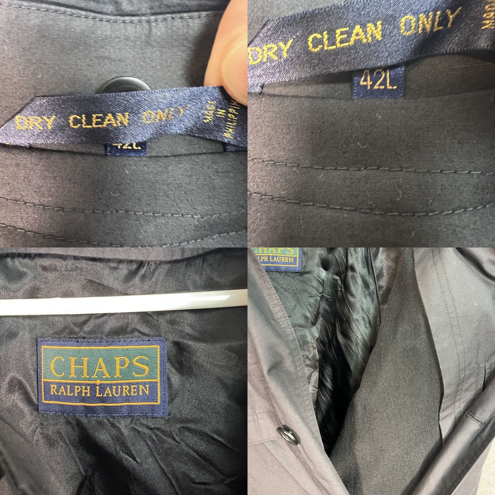 Chaps Vintage 90s Chaps Ralph Lauren Fleece Lined Rain Jacket Coat Womens 42L Black Size M / US 6-8 / IT 42-44 - 8 Thumbnail