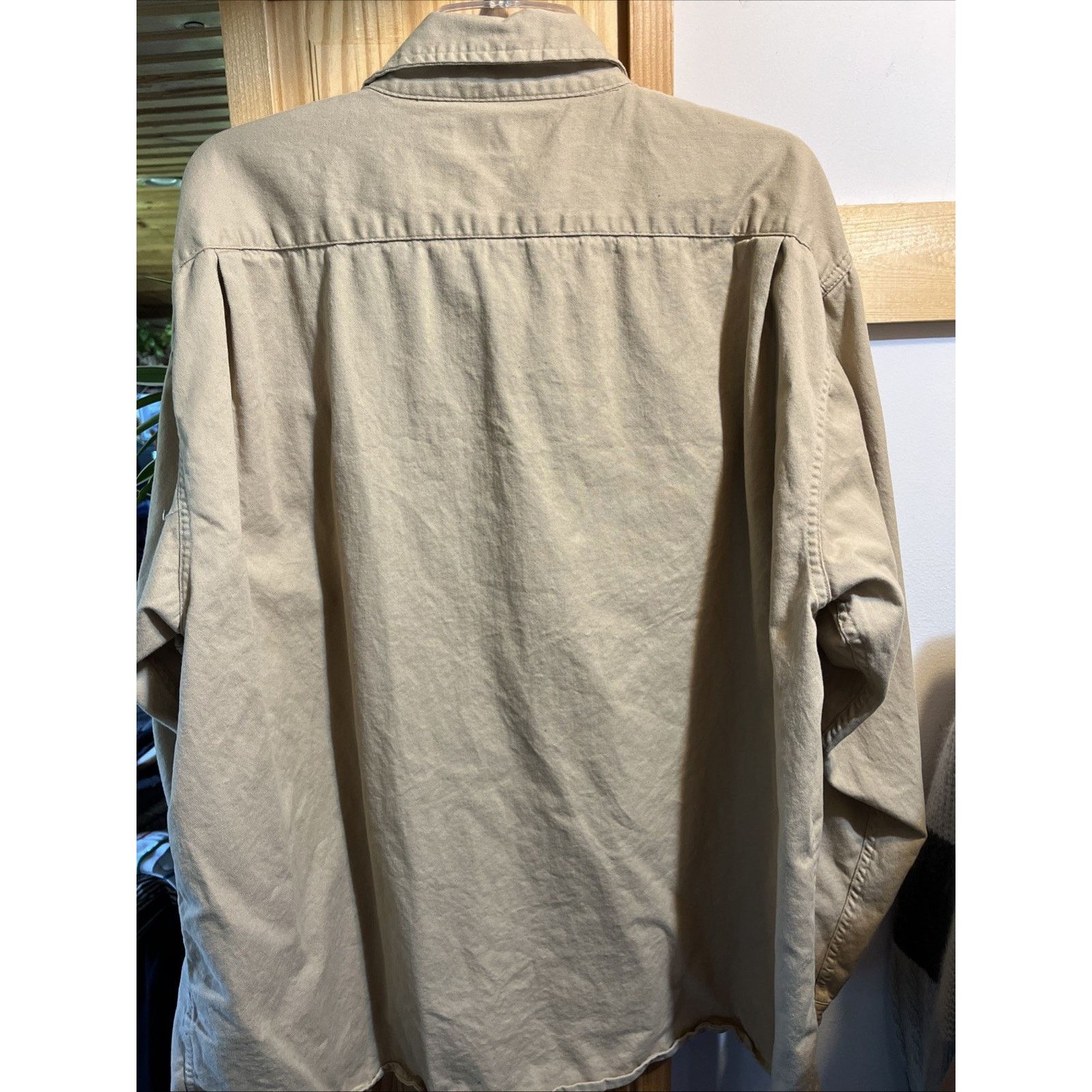 Wrangler Wrangler Cotton Men's Shirt XXL Long Sleeve Canvas Brown Size US XXL / EU 58 / 5 - 7 Thumbnail