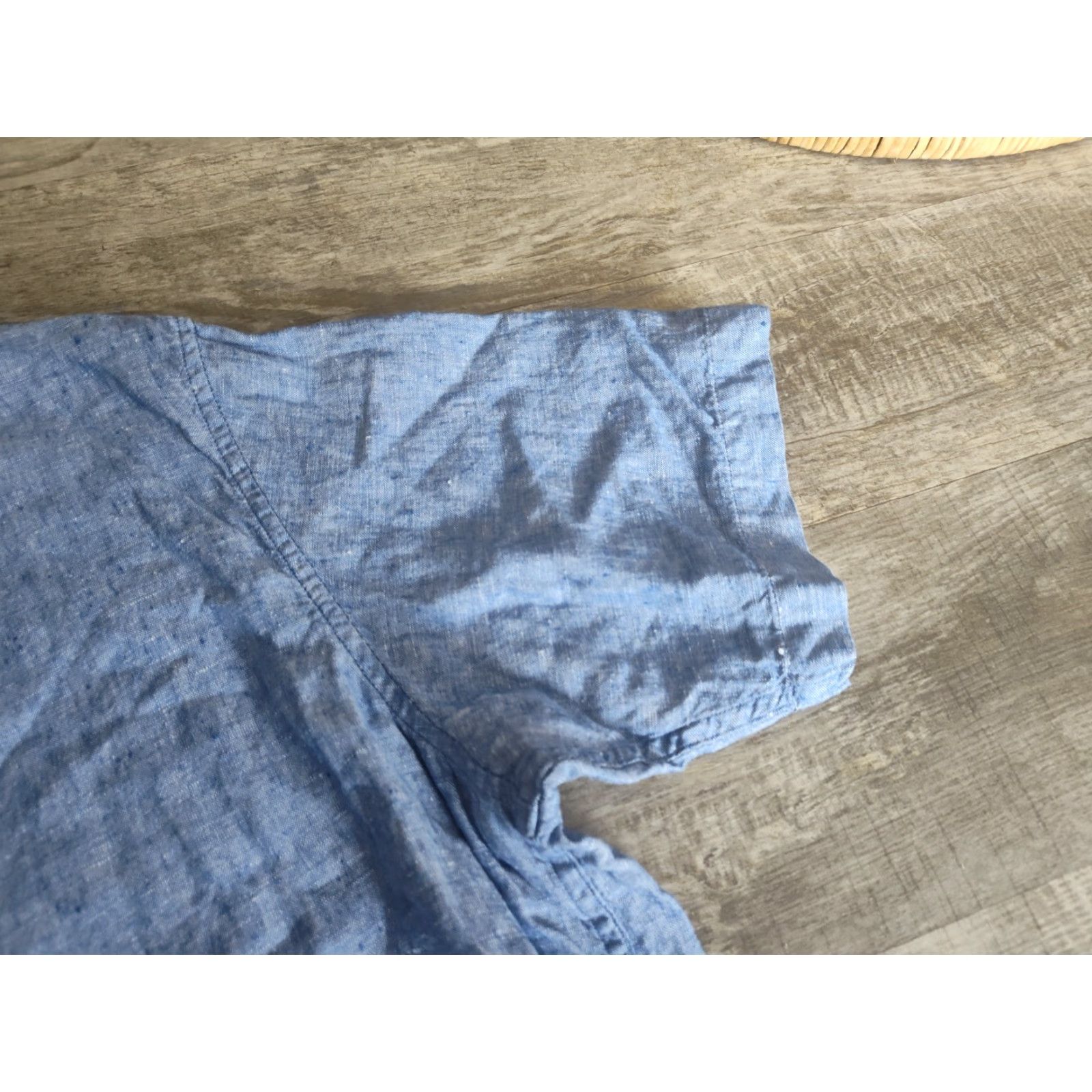 Lands' End VINTAGE Lands' End Men's Linen Shirt Short Sleeve Casual Spring Summer Blue Size L Size US L / EU 52-54 / 3 - 5 Thumbnail