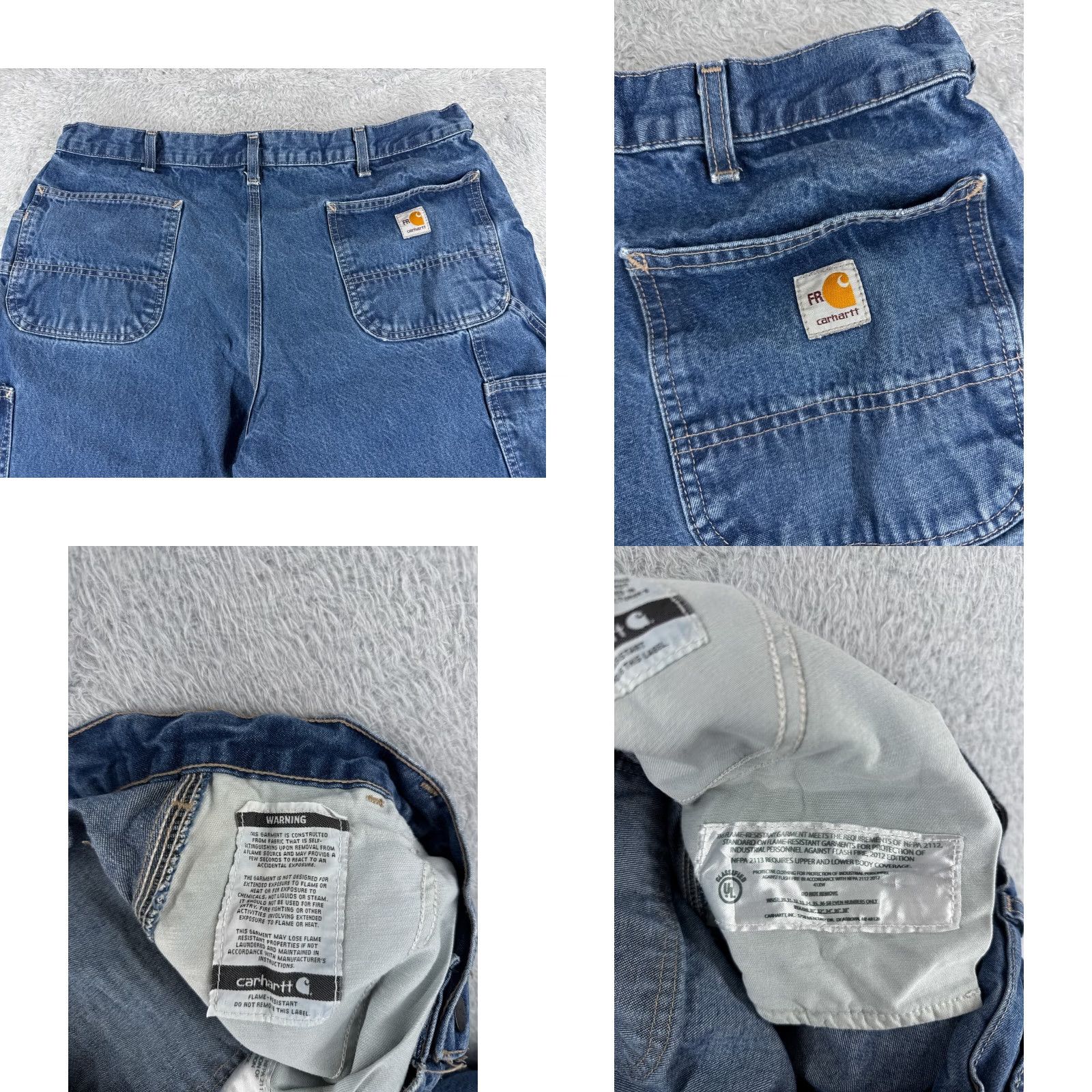 Carhartt VINTAGE Carhartt Jeans Mens 40 Blue Denim Flame-Resistant FR FRB13 NFPA 2113 Workwear jeans Size US 40 / EU 56 - 10 Thumbnail
