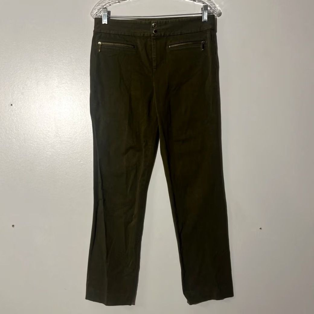 Ralph Lauren VINTAGE Lauren Ralph Lauren Slim Fit Zipper Pockets Olive Green Pants Women's Size 6P Size 28" / US 6 / IT 42 - 2 Thumbnail